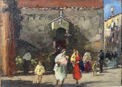 Small View of Venice with a Market near a Church, Erma Zago (1880–1942)