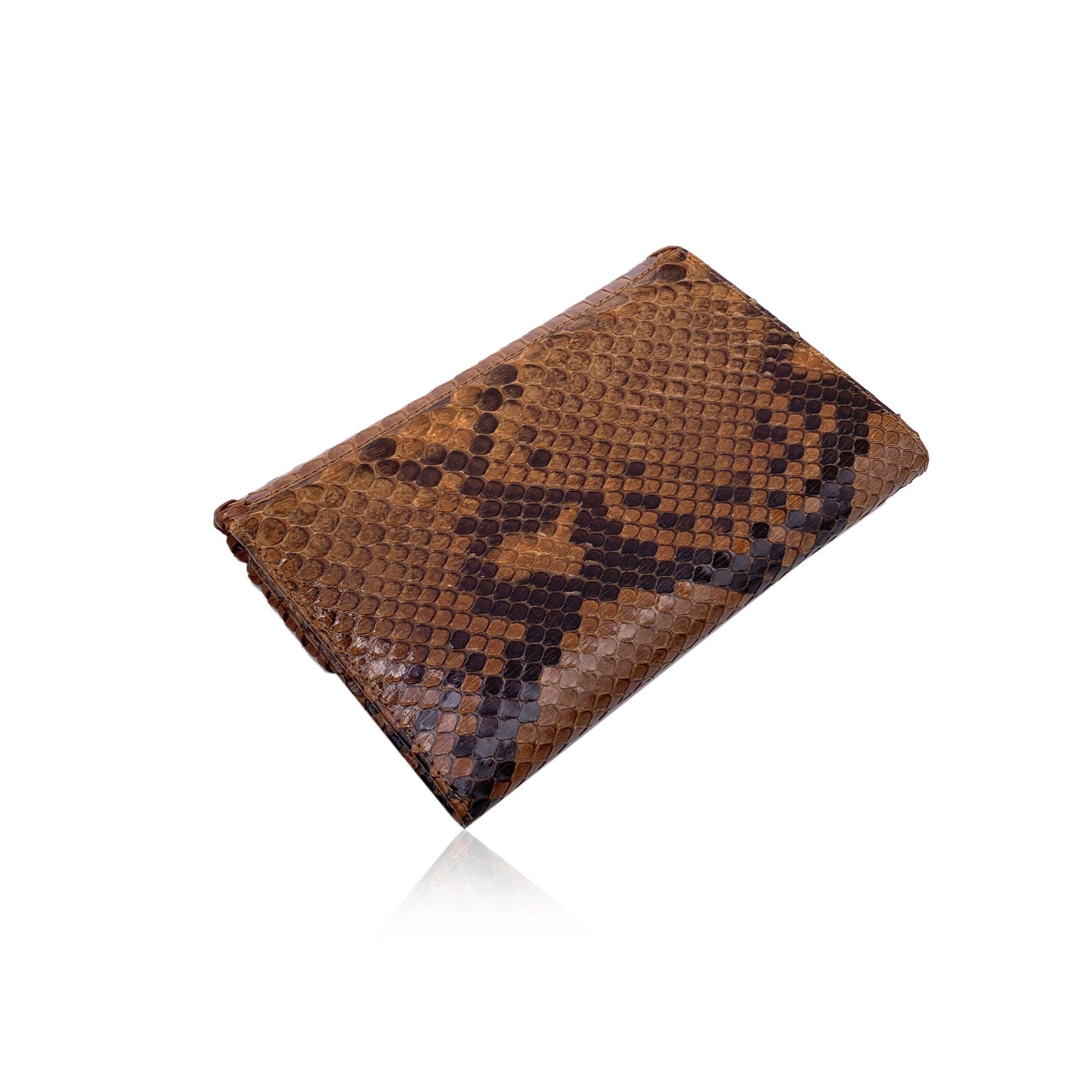 Ermanno Daelli Light Brown Flap Wallet with Checkbook Holder In Excellent Condition For Sale In Rome, Rome