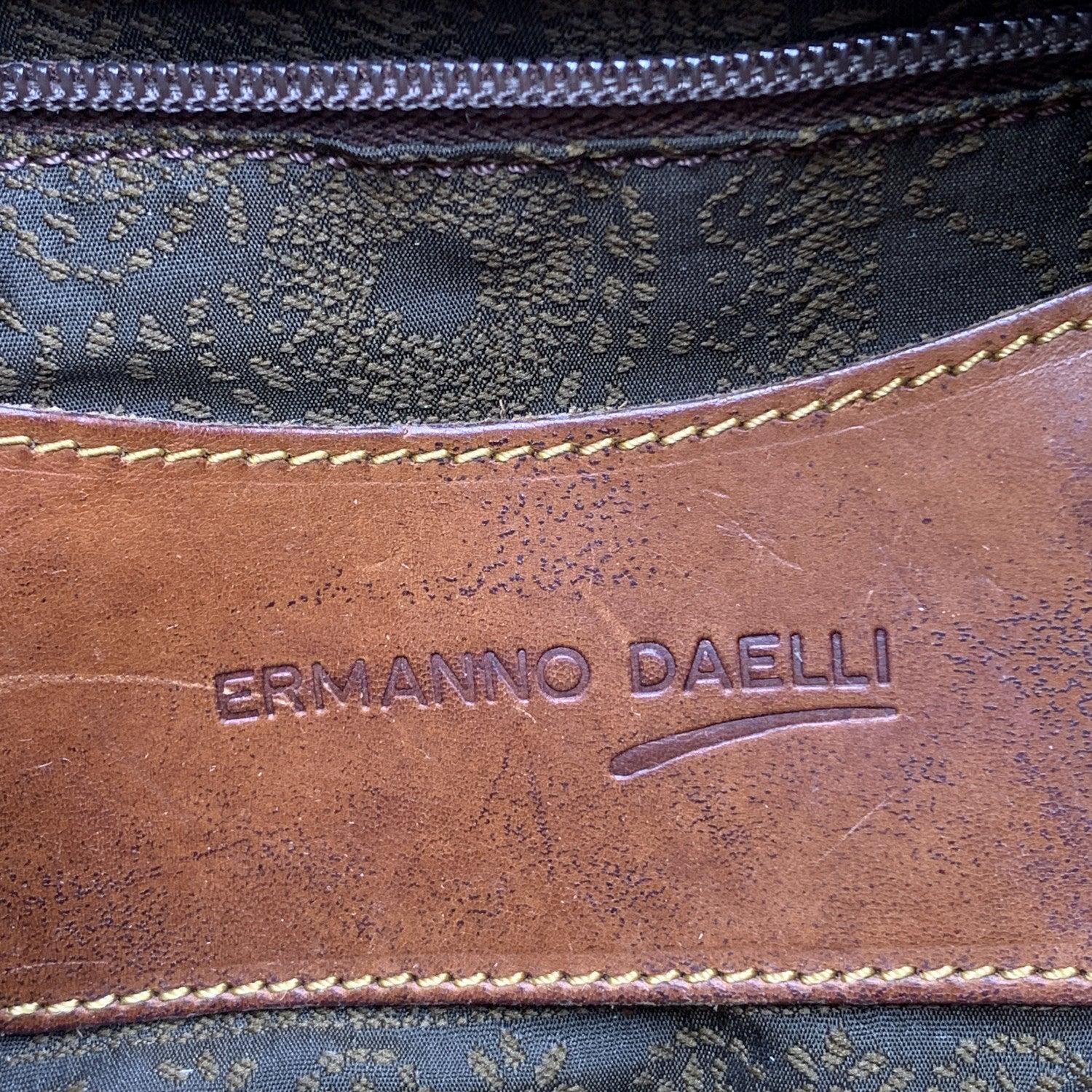 Ermanno Daelli Vintage Brown Leather Drawstring Backpack Shoulder Bag 3