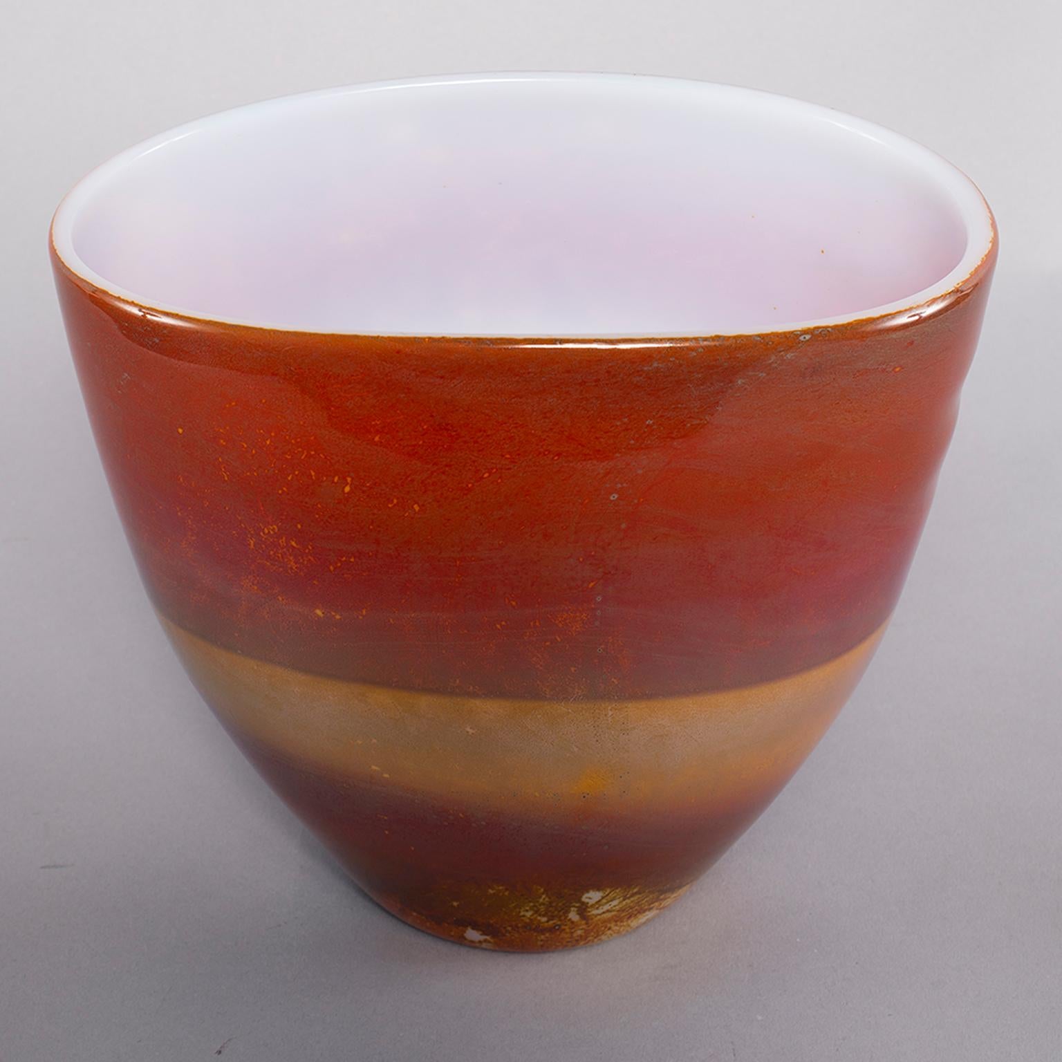 Mid-Century Modern Ermanno Nason for Antonio da Ros Opaline Murano Glass Bowl