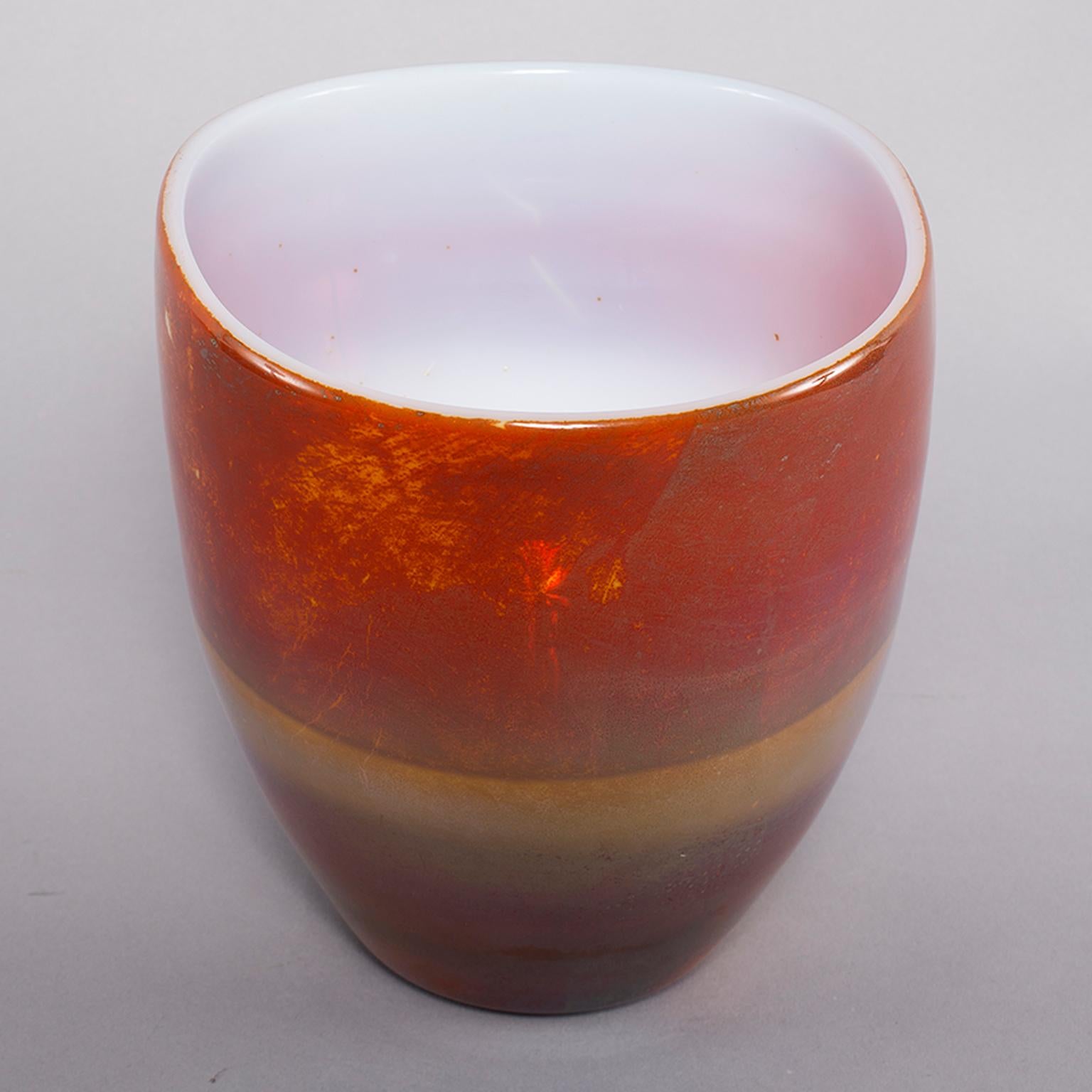 Italian Ermanno Nason for Antonio da Ros Opaline Murano Glass Bowl