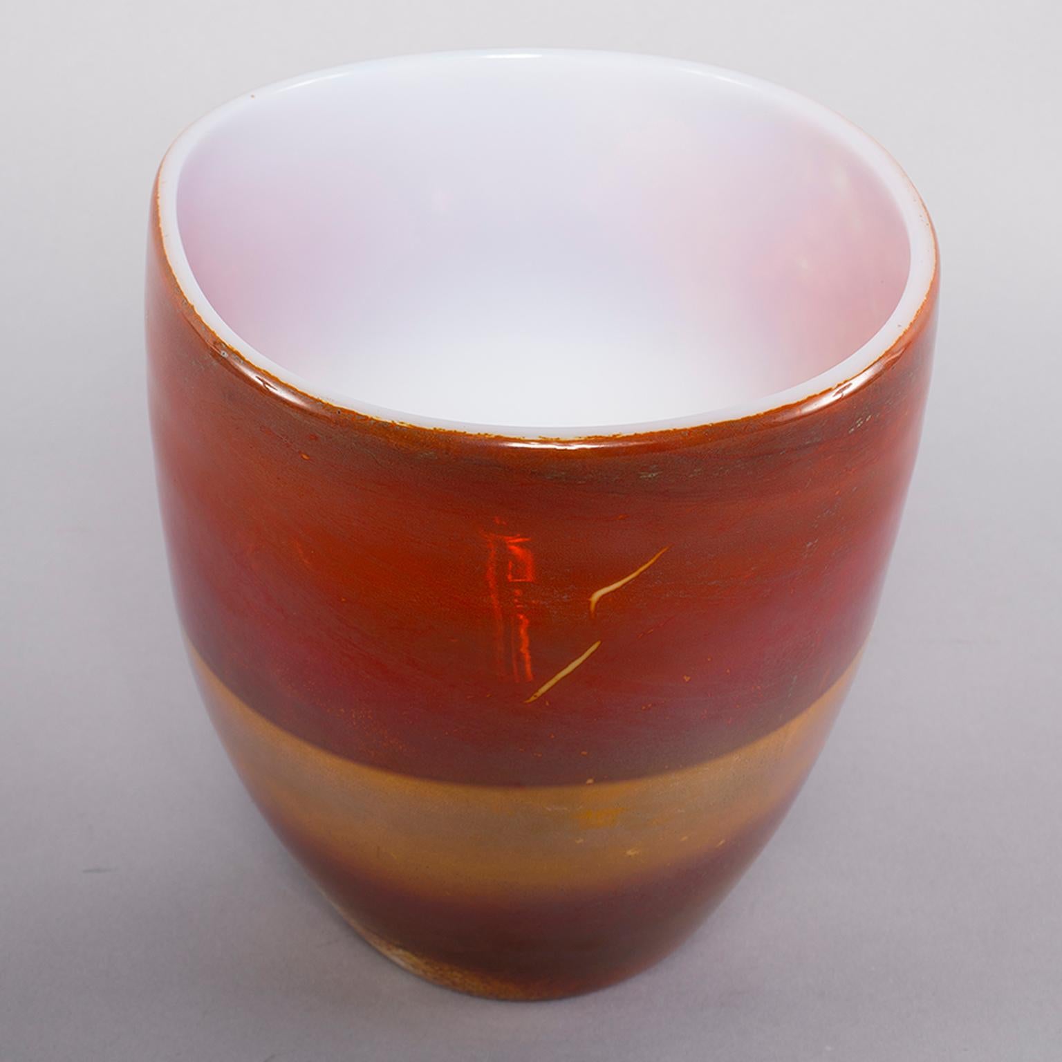Ermanno Nason for Antonio da Ros Opaline Murano Glass Bowl In Excellent Condition In Troy, MI