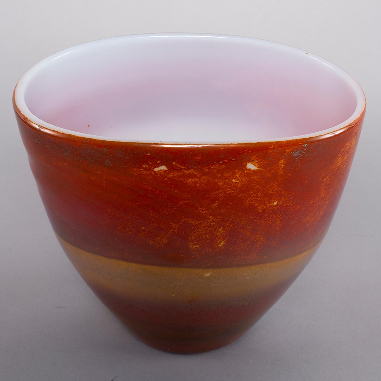 Ermanno Nason for Antonio da Ros Opaline Murano Glass Bowl In Good Condition In Troy, MI