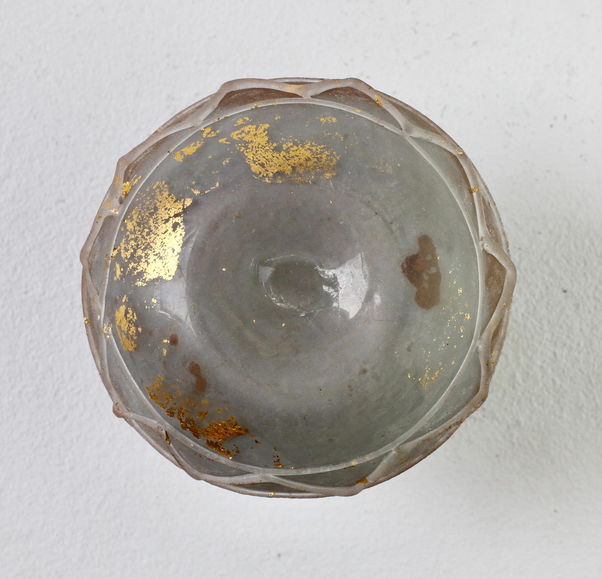 Ermanno Nason for Cenedese Gold & Blue 'Scavo con Greche' Murano Glass Vase en vente 10