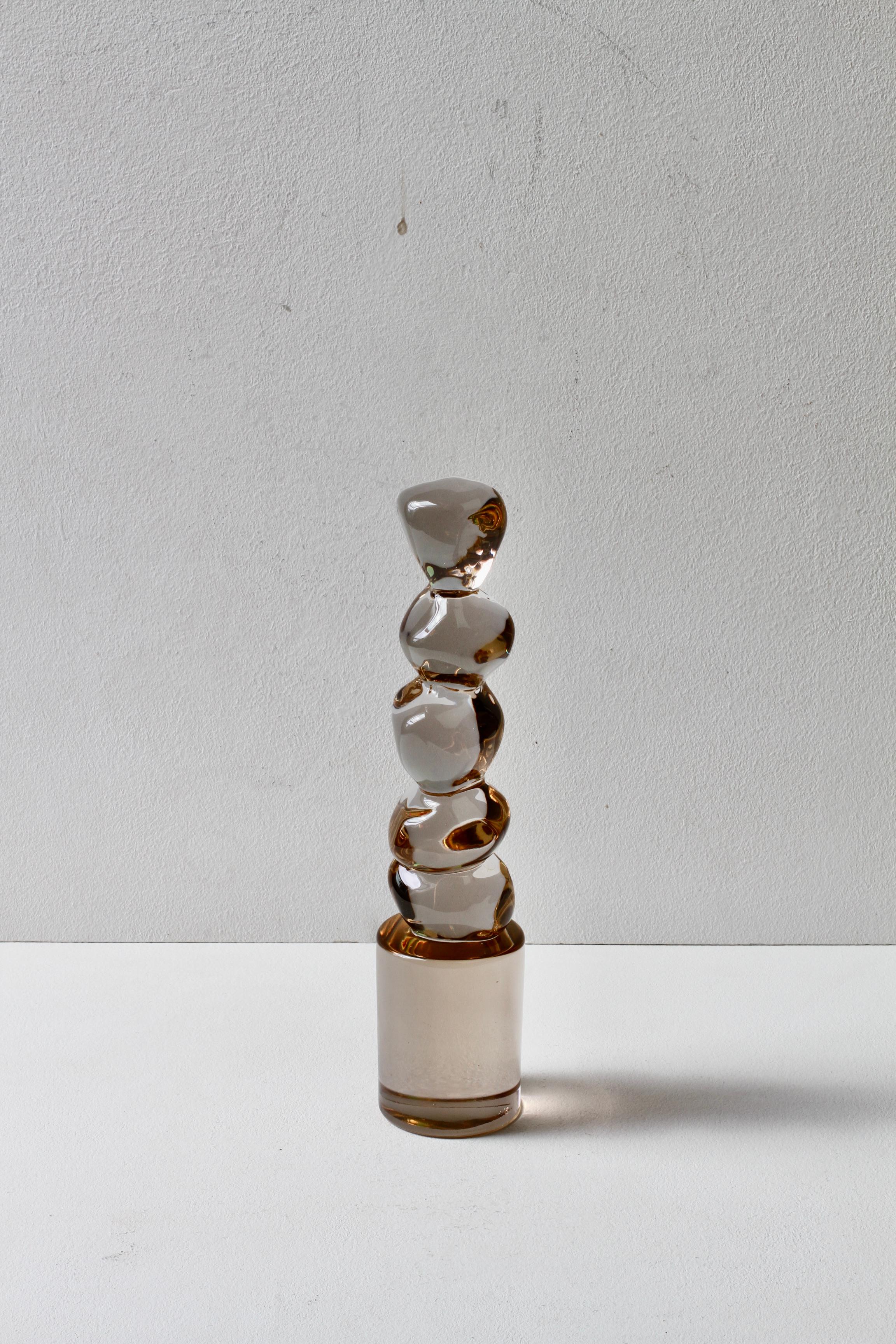 Ermanno Nason für Cenedese Italienische Braun-Bernstein Murano Massello Glas Skulptur im Angebot 5