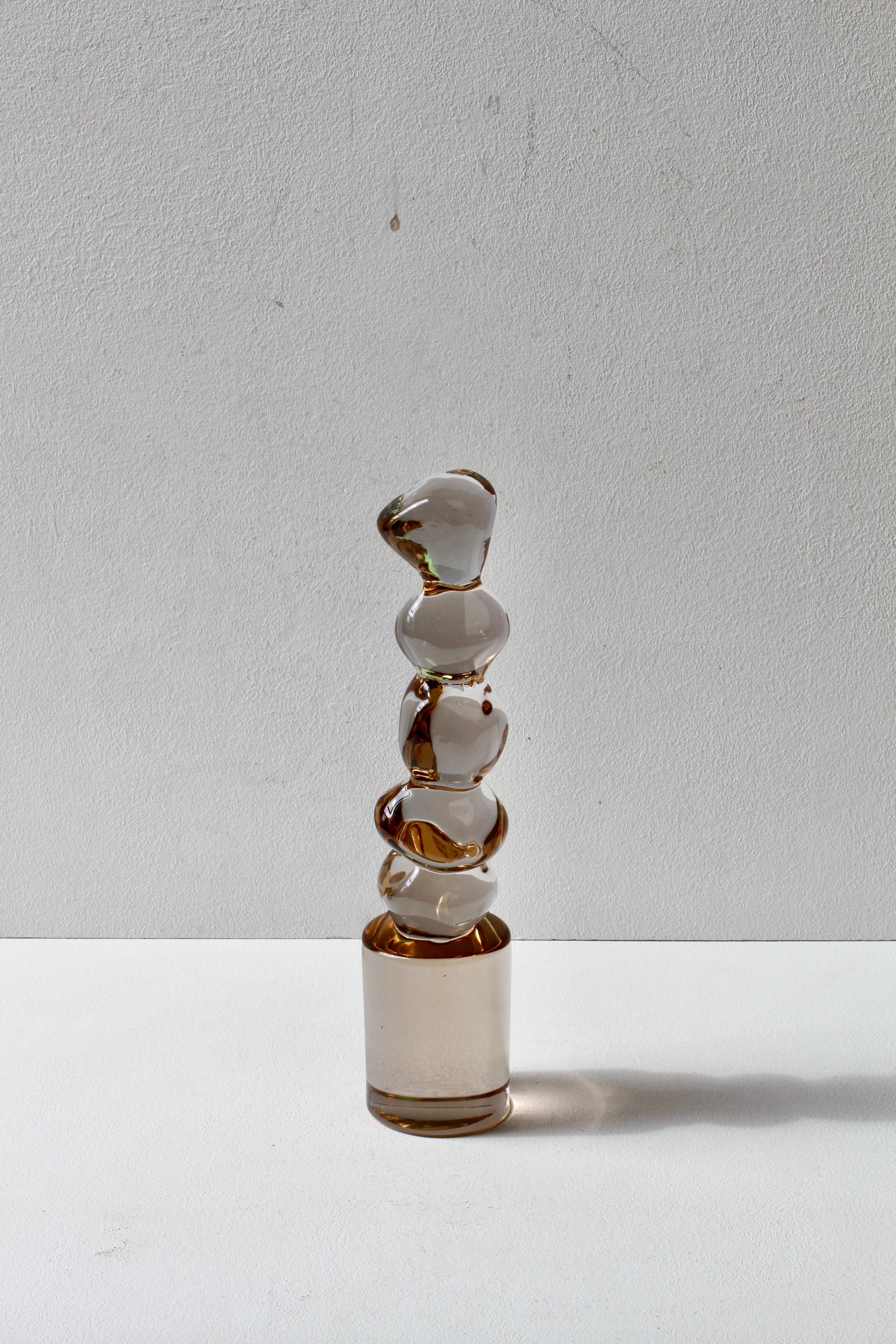 Ermanno Nason für Cenedese Italienische Braun-Bernstein Murano Massello Glas Skulptur im Angebot 6