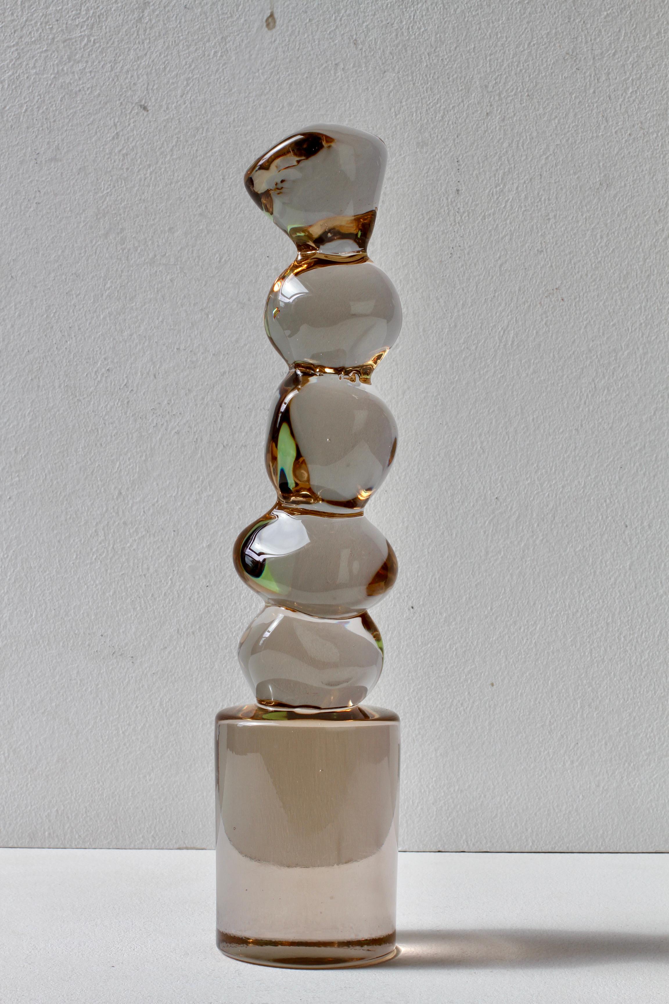 Ermanno Nason für Cenedese Italienische Braun-Bernstein Murano Massello Glas Skulptur im Angebot 8