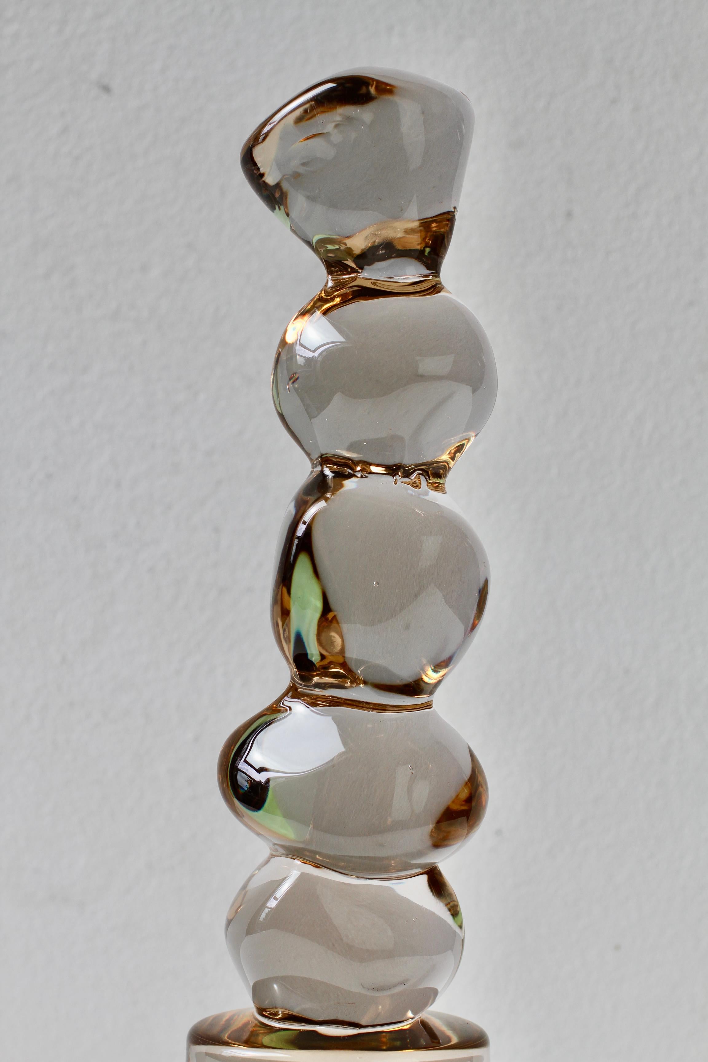 Ermanno Nason für Cenedese Italienische Braun-Bernstein Murano Massello Glas Skulptur im Angebot 10
