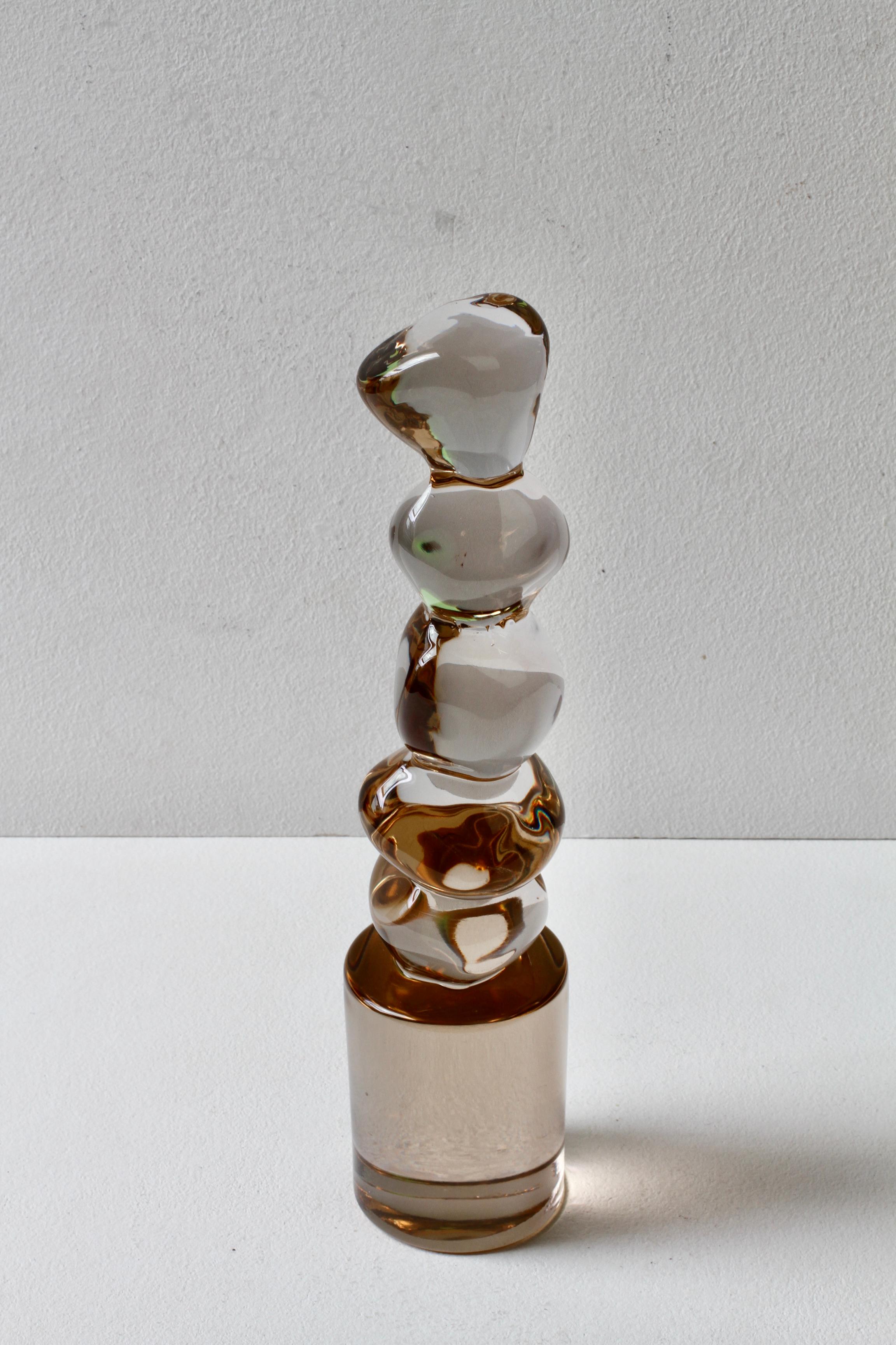 Ermanno Nason für Cenedese Italienische Braun-Bernstein Murano Massello Glas Skulptur im Angebot 12