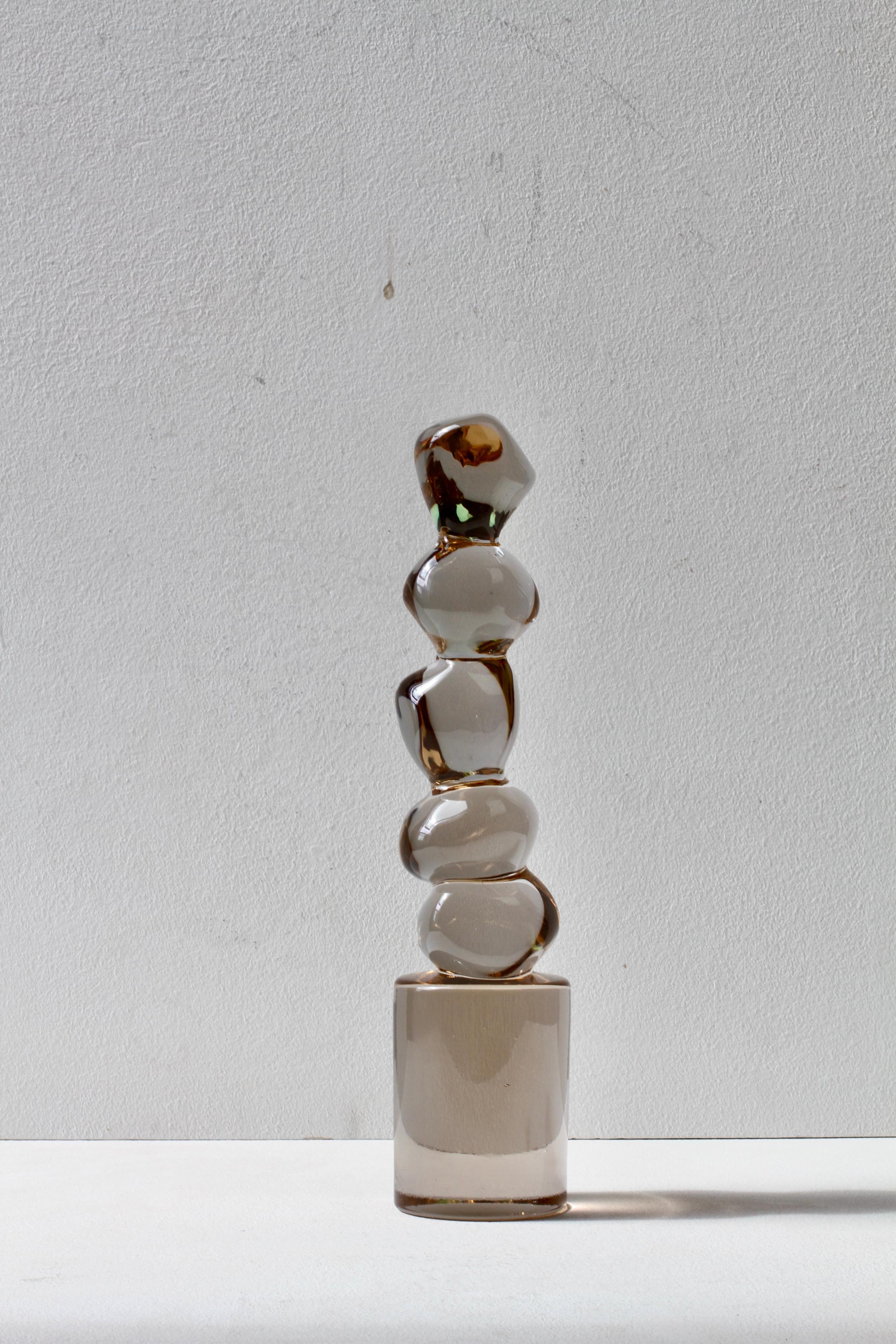Ermanno Nason für Cenedese Italienische Braun-Bernstein Murano Massello Glas Skulptur (Moderne der Mitte des Jahrhunderts) im Angebot