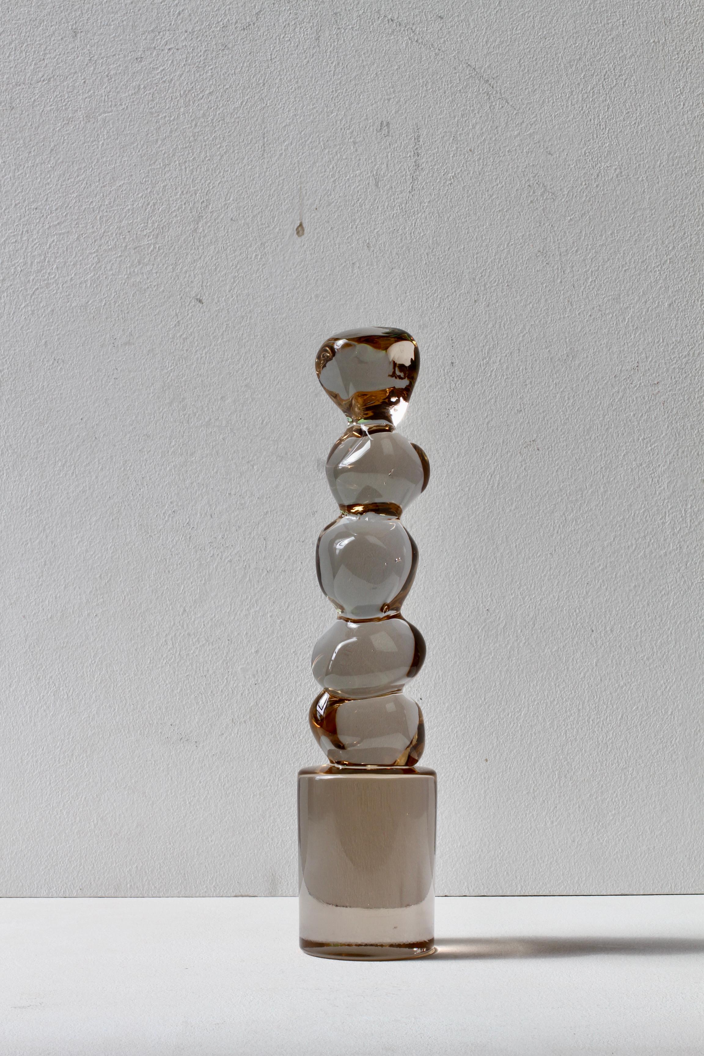 Ermanno Nason für Cenedese Italienische Braun-Bernstein Murano Massello Glas Skulptur (20. Jahrhundert) im Angebot