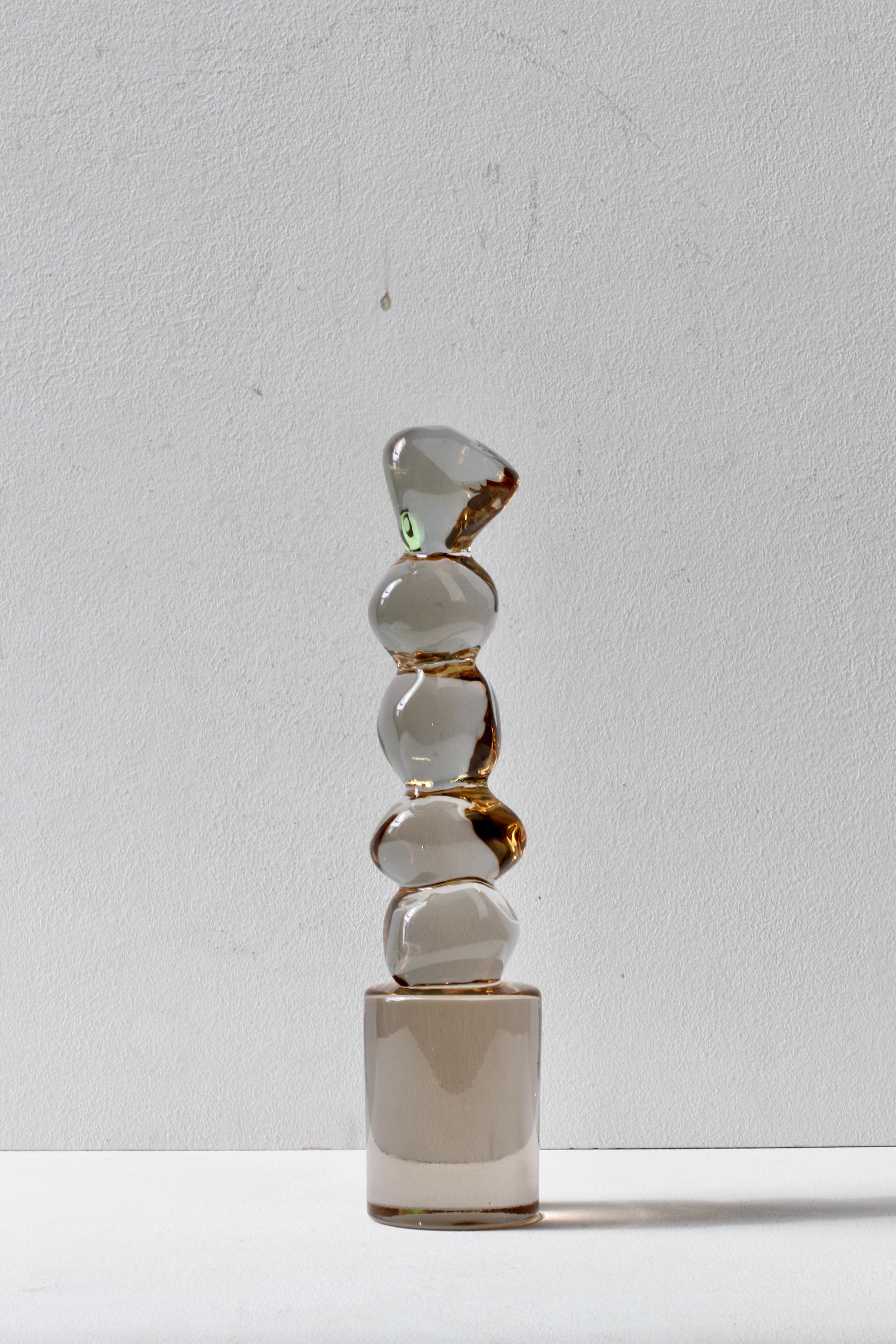 Ermanno Nason für Cenedese Italienische Braun-Bernstein Murano Massello Glas Skulptur im Angebot 2