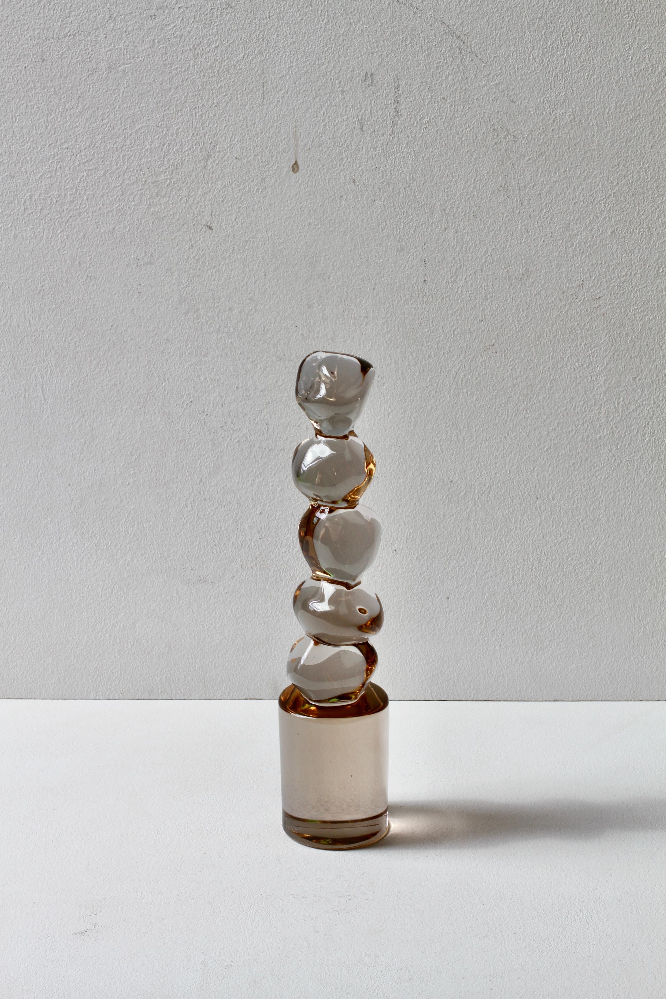 Ermanno Nason für Cenedese Italienische Braun-Bernstein Murano Massello Glas Skulptur im Angebot 3