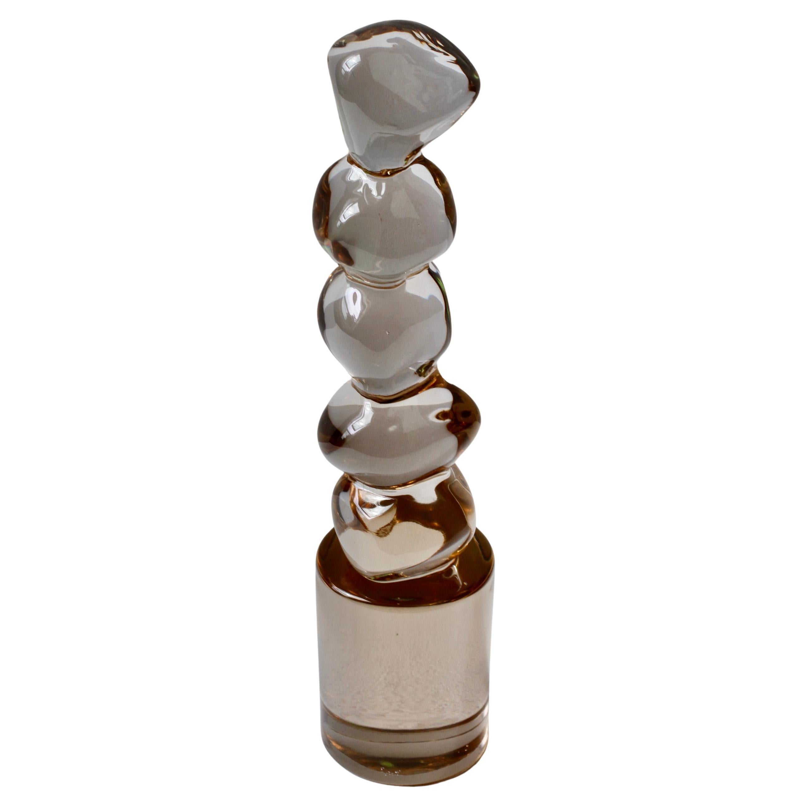 Ermanno Nason for Cenedese Italian Brown Amber Murano Massello Glass Sculpture