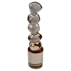 Ermanno Nason for Cenedese Italian Brown Amber Murano Massello Glass Sculpture