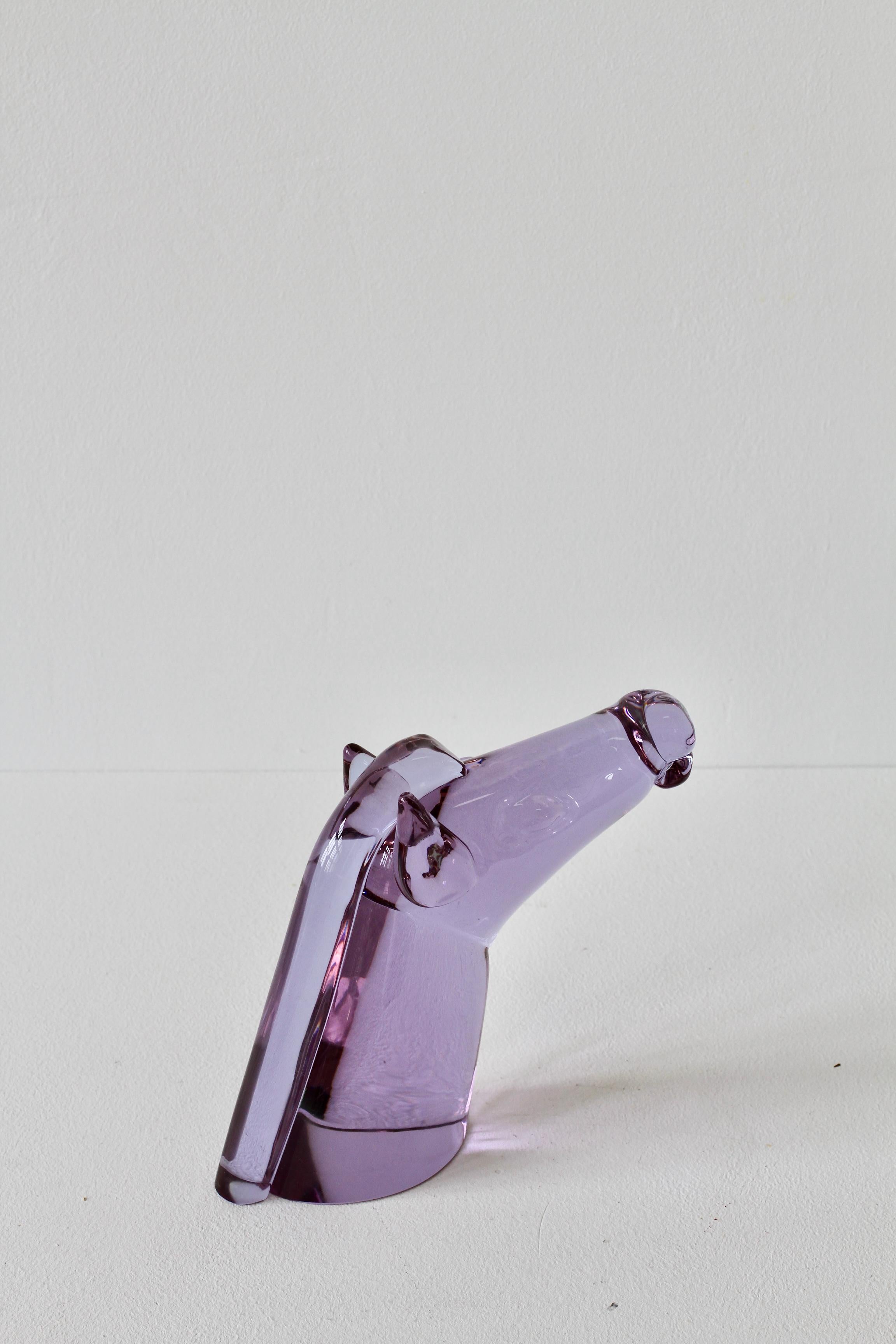Italienische Murano- Alexandrit-Glas-Pferdenkopf-Skulptur von Ermanno Nason für Cenedese im Angebot 8