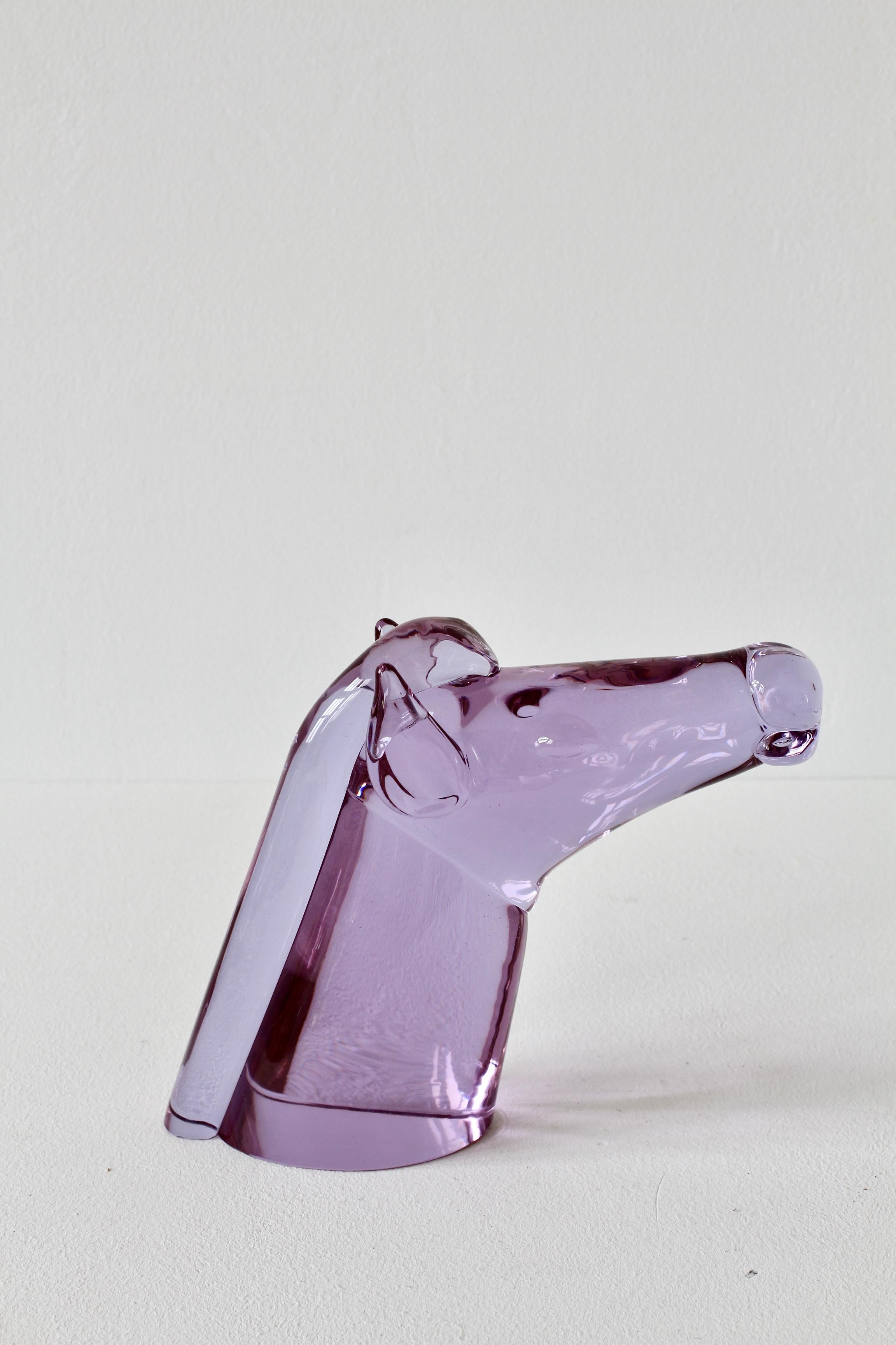 Italienische Murano- Alexandrit-Glas-Pferdenkopf-Skulptur von Ermanno Nason für Cenedese im Angebot 9