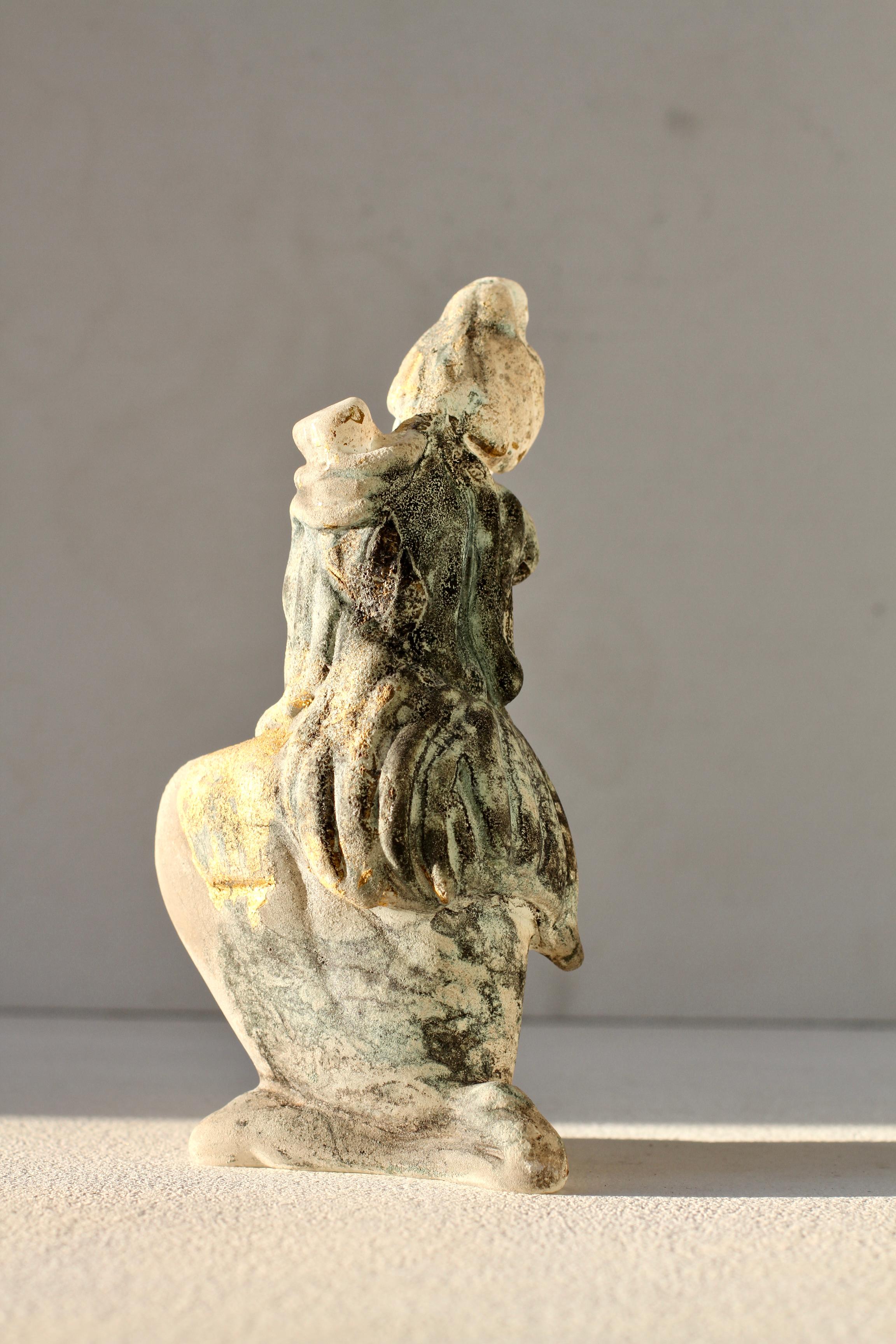 20th Century Ermanno Nason for Cenedese Italian Murano Black, White & Gold Glass Sculpture For Sale