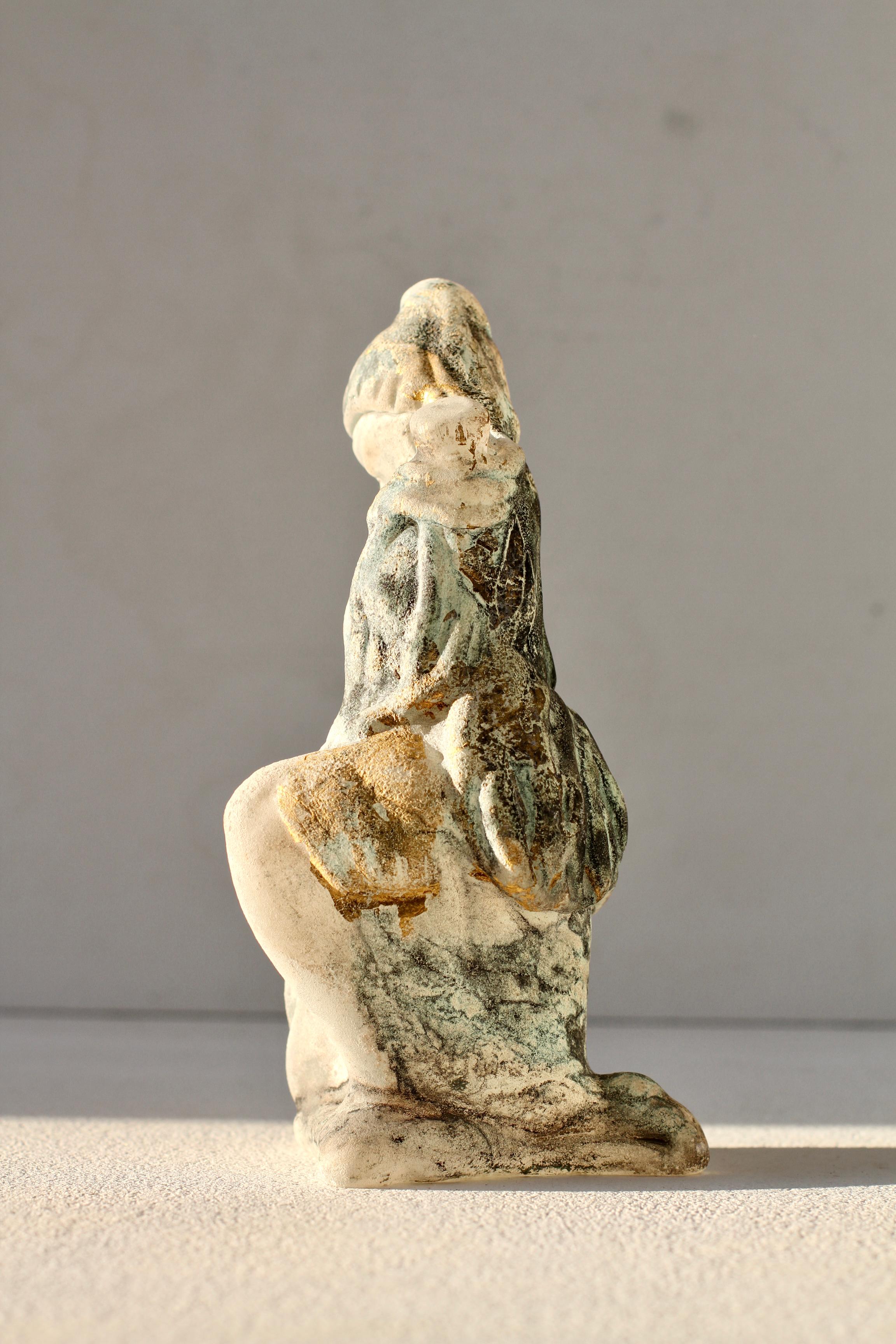 Blown Glass Ermanno Nason for Cenedese Italian Murano Black, White & Gold Glass Sculpture For Sale