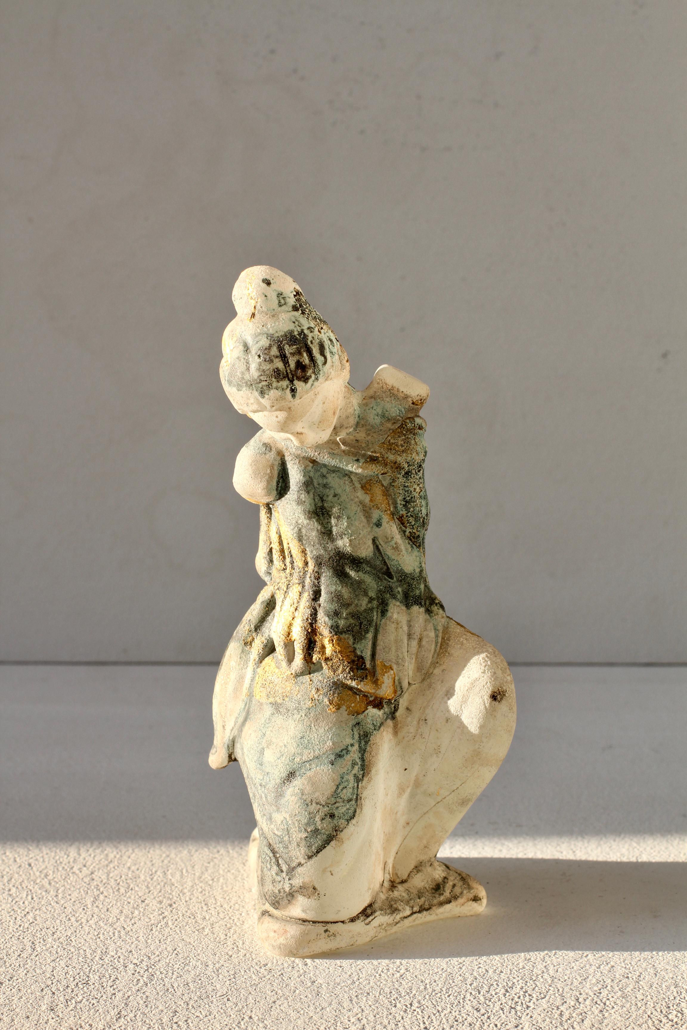 Ermanno Nason for Cenedese Italian Murano Black, White & Gold Glass Sculpture For Sale 1