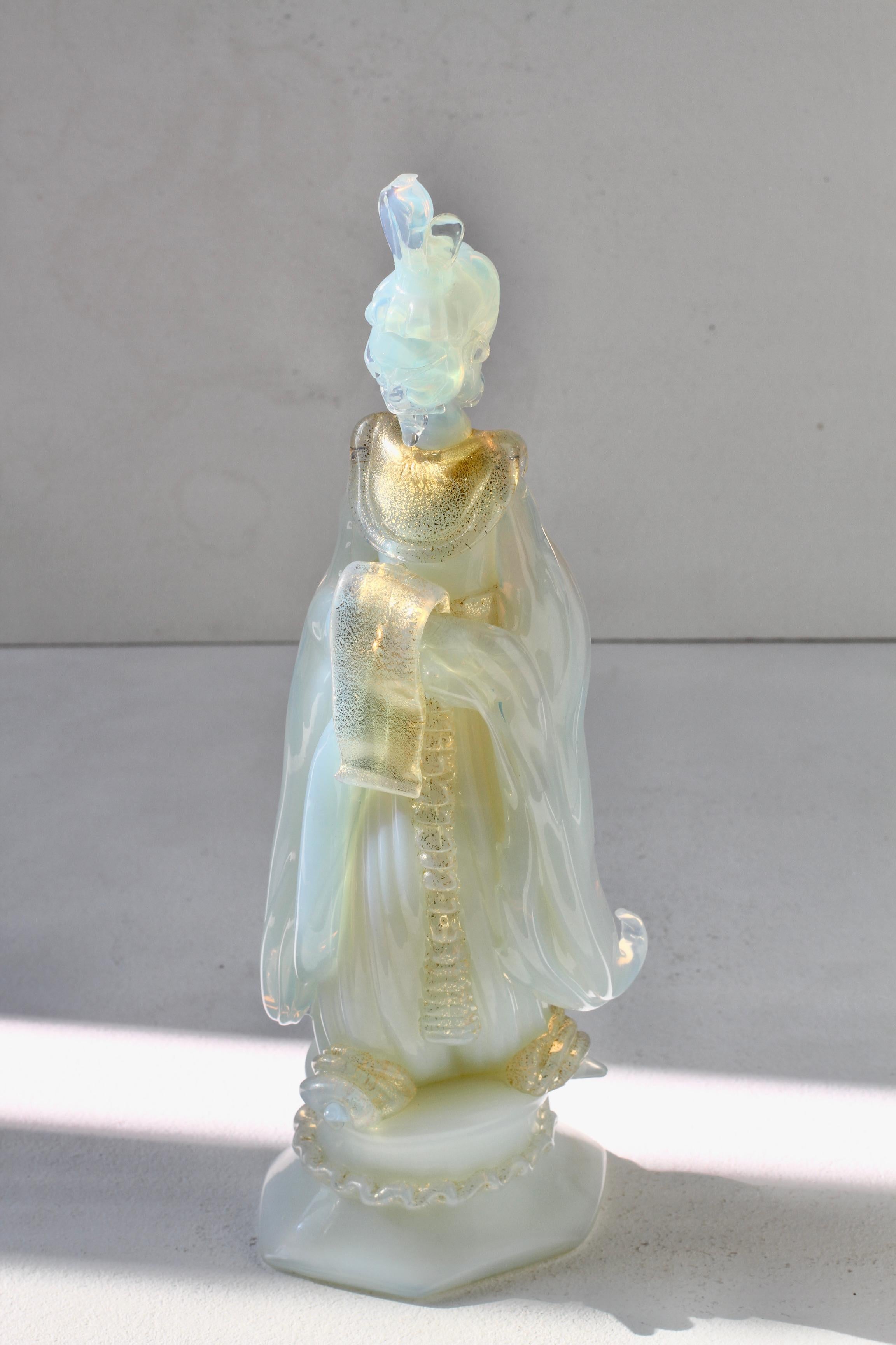 XX secolo Ermanno Nason per Cenedese Scultura di uomo cinese in vetro di Murano, Venezia, Italia in vendita