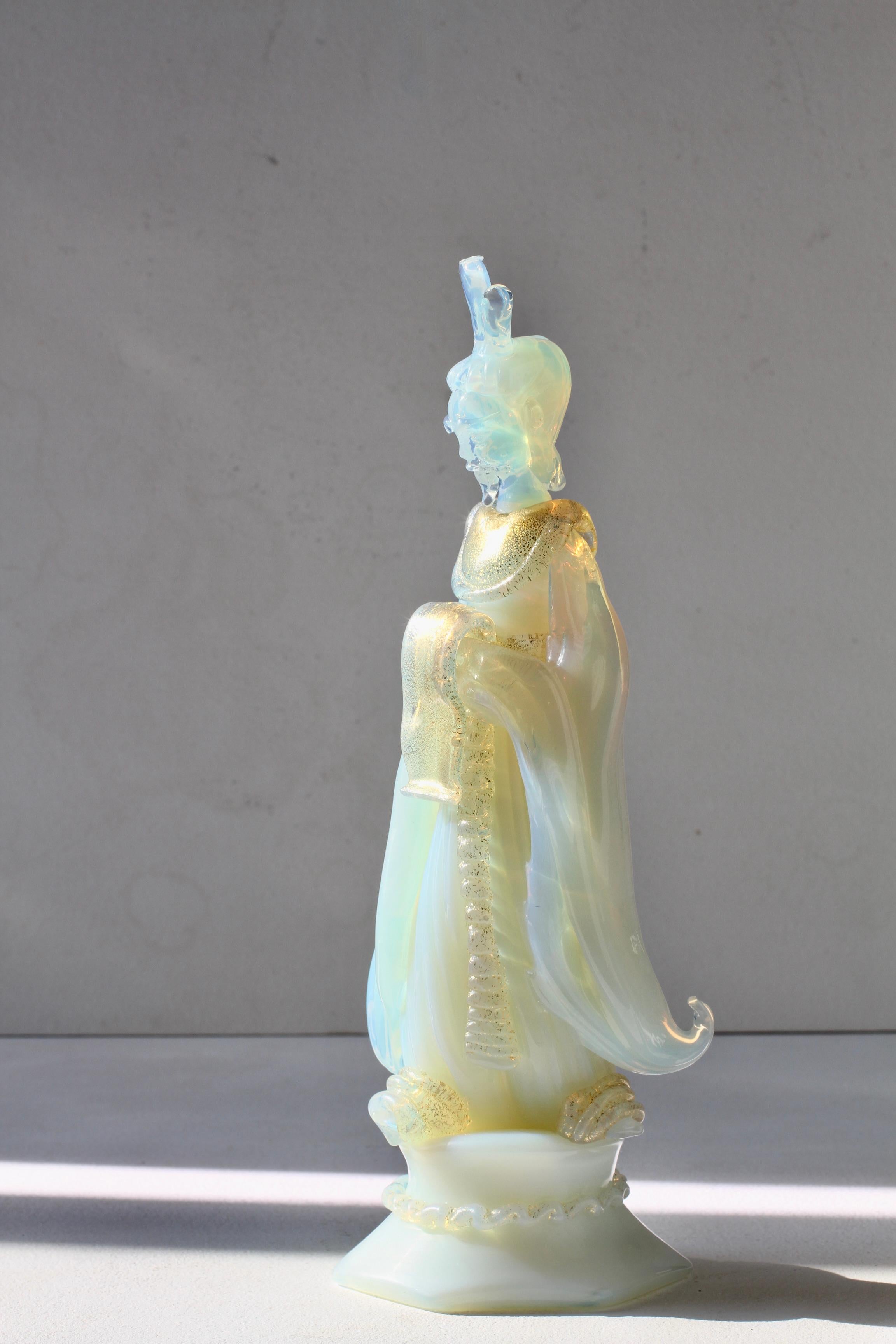 Vetro di Murano Ermanno Nason per Cenedese Scultura di uomo cinese in vetro di Murano, Venezia, Italia in vendita