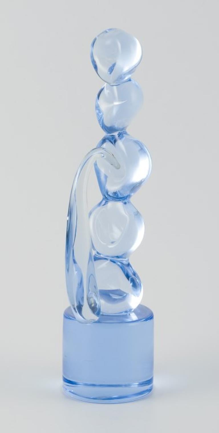 Modern Ermanno Nason for Cenedese, Murano. Large sculpture in light blue art glass. For Sale