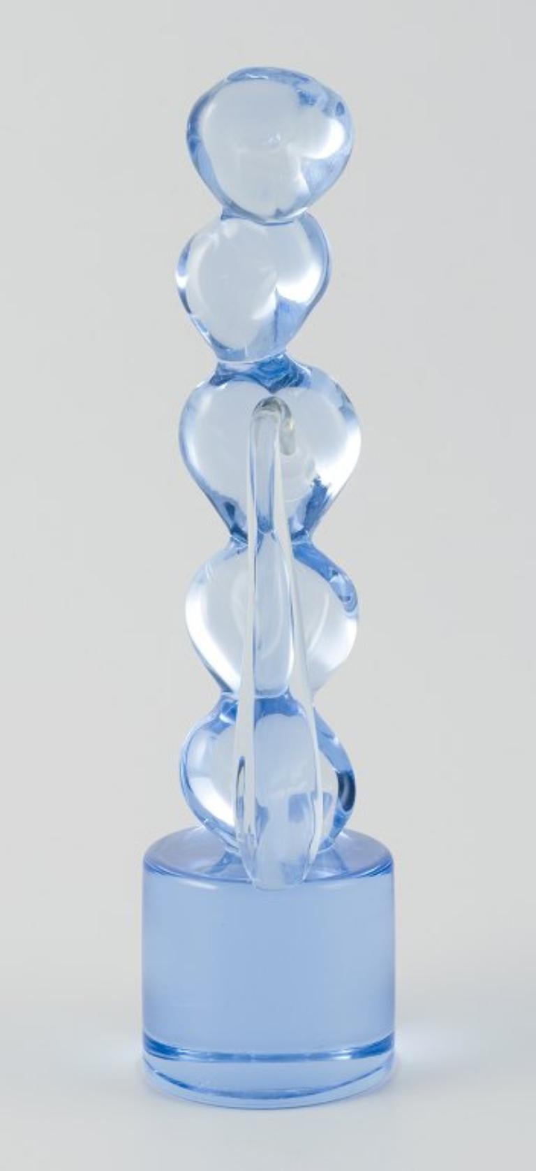 Italian Ermanno Nason for Cenedese, Murano. Large sculpture in light blue art glass. For Sale
