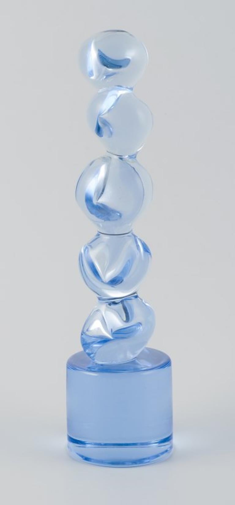 Ermanno Nason for Cenedese, Murano. Large sculpture in light blue art glass. In Excellent Condition For Sale In København, Copenhagen
