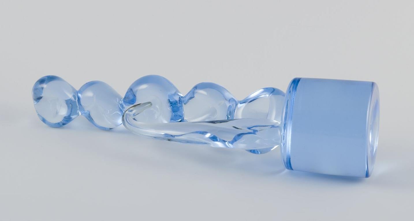 Art Glass Ermanno Nason for Cenedese, Murano. Large sculpture in light blue art glass. For Sale