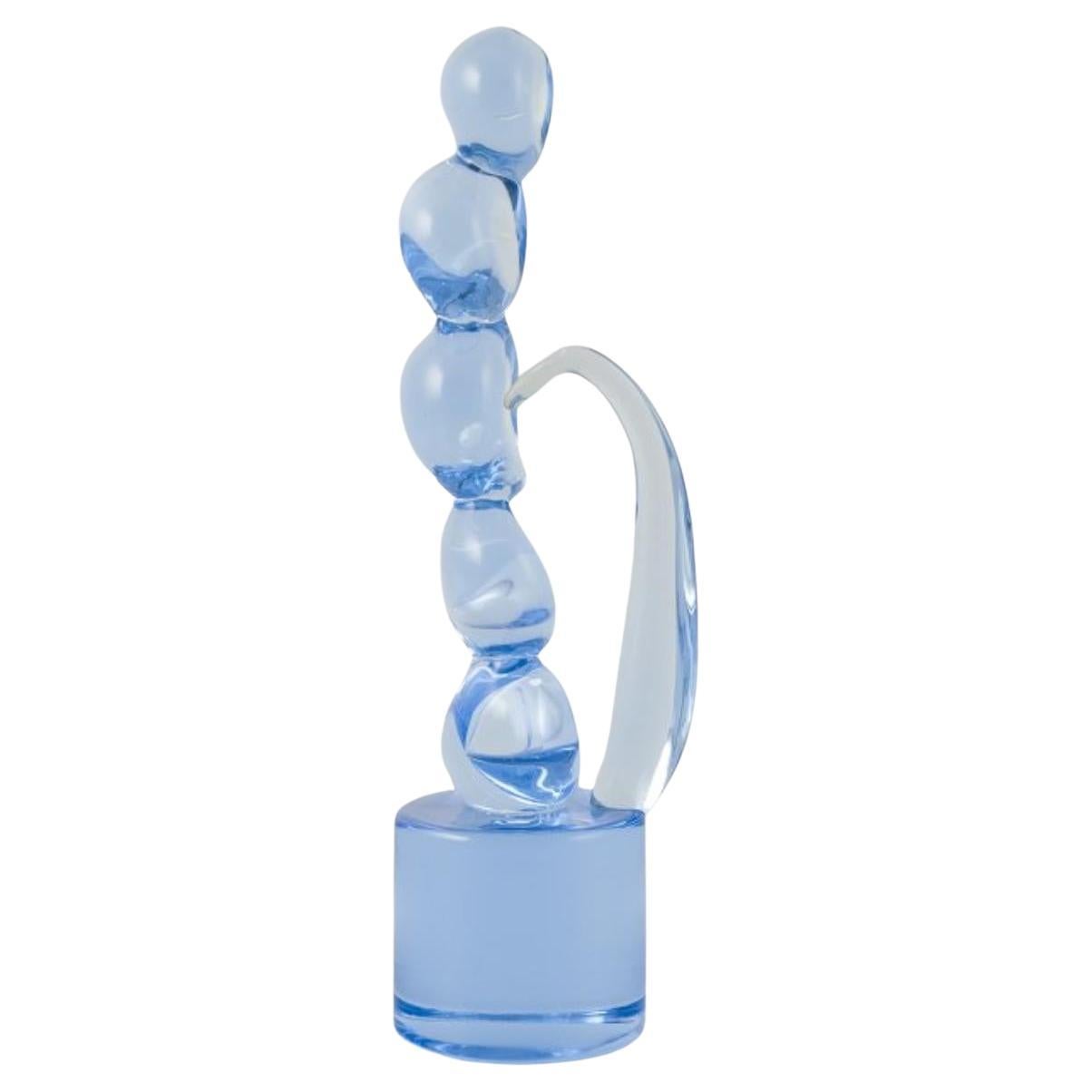 Ermanno Nason for Cenedese, Murano. Large sculpture in light blue art glass. For Sale