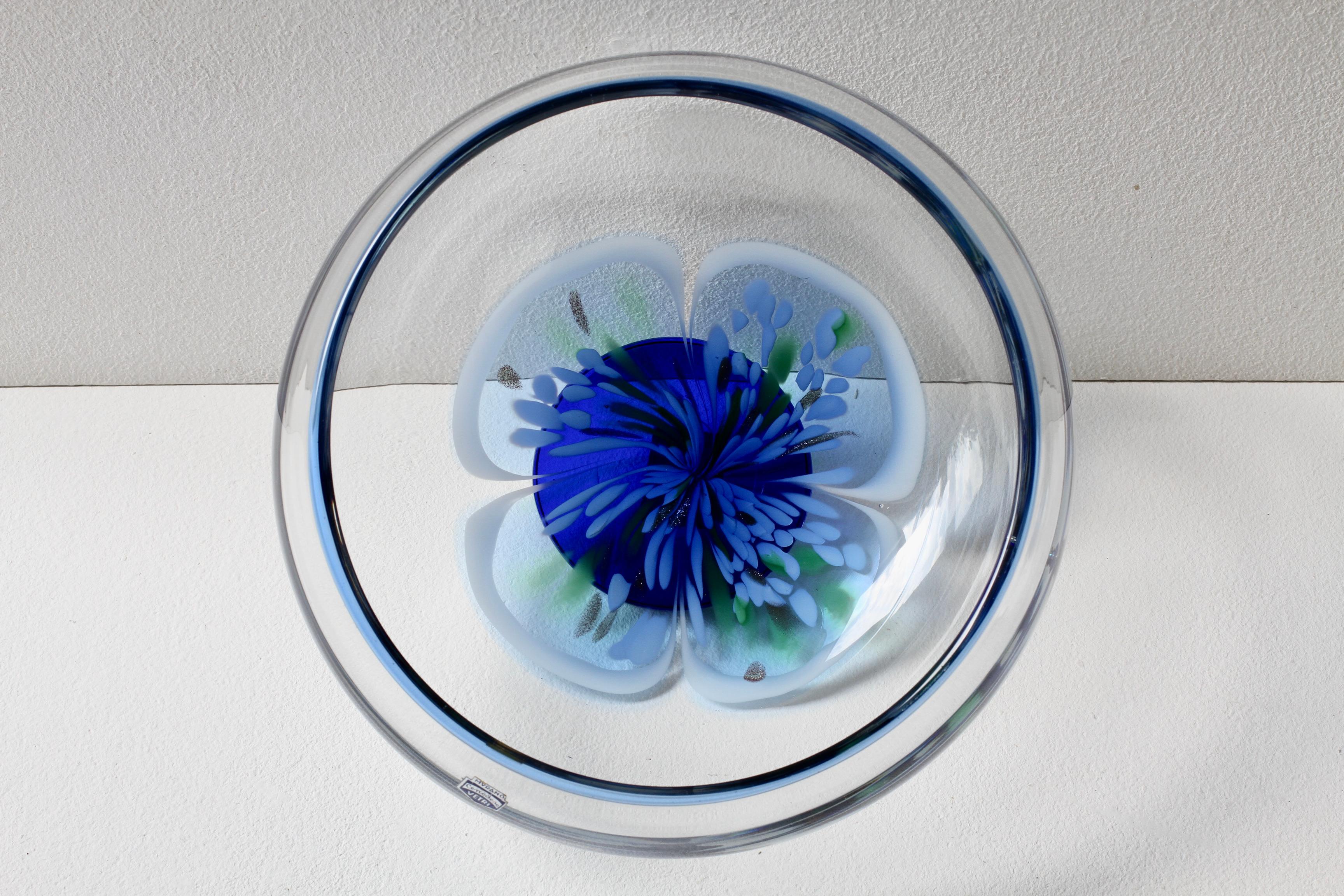 Ermanno Nason for Cenedese firma una grande ciotola per fiori in vetro di Murano, circa anni '70 in vendita 2