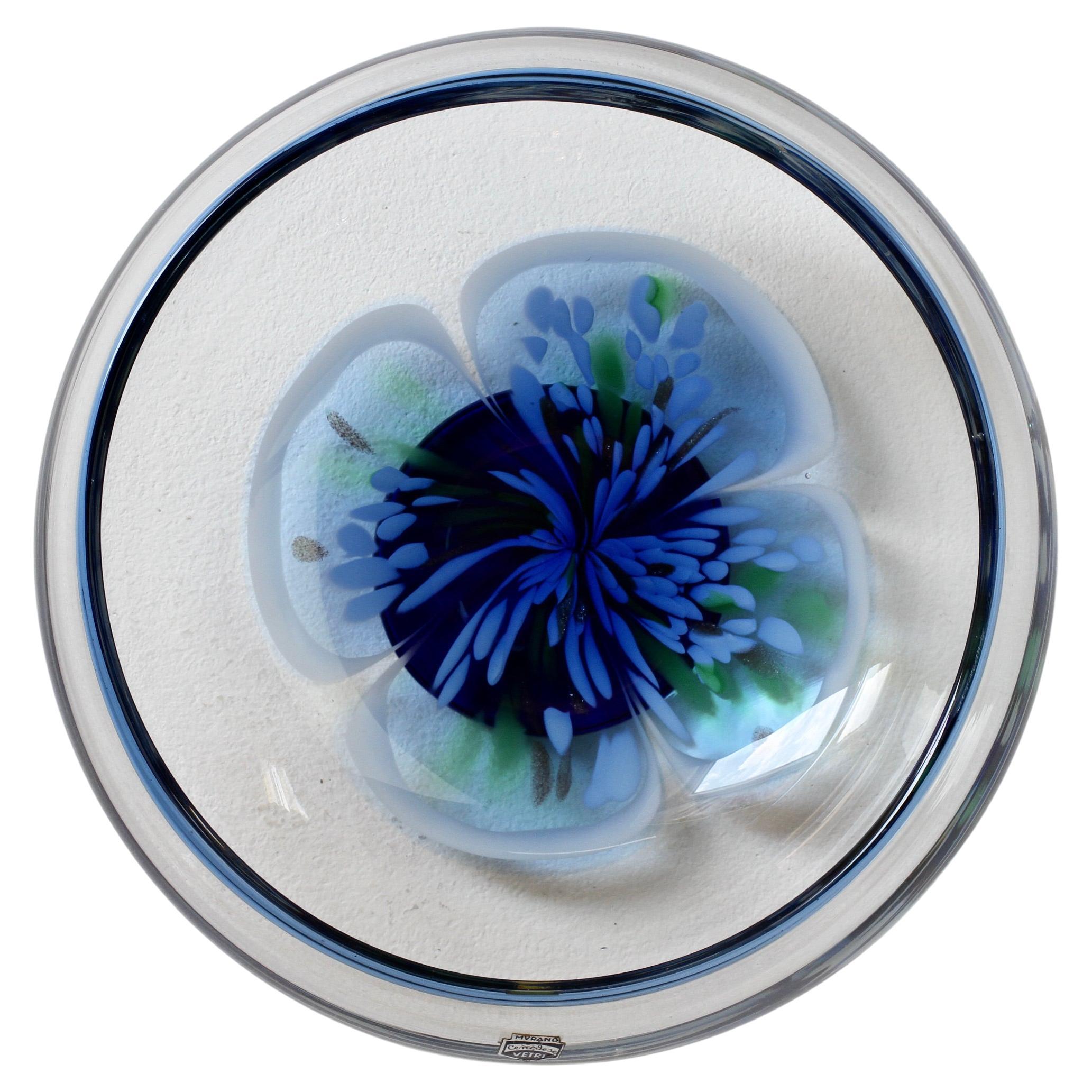 Ermanno Nason for Cenedese firma una grande ciotola per fiori in vetro di Murano, circa anni '70