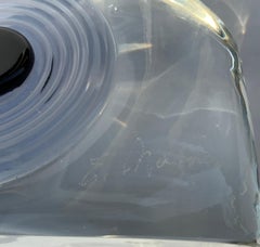 Ermanno Nason Murano Glass Abstract Cubist Figural Sculpture with spiral signed