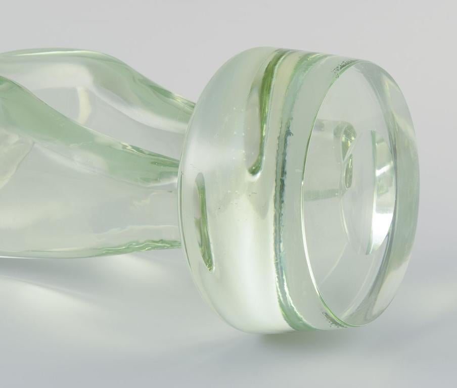 Ermanno Nason, Murano. Large sculpture in light green art glass. Organic form. For Sale 1