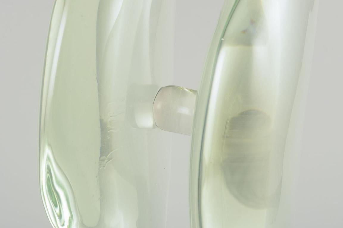 Ermanno Nason, Murano. Large sculpture in light green art glass. Organic form. For Sale 2