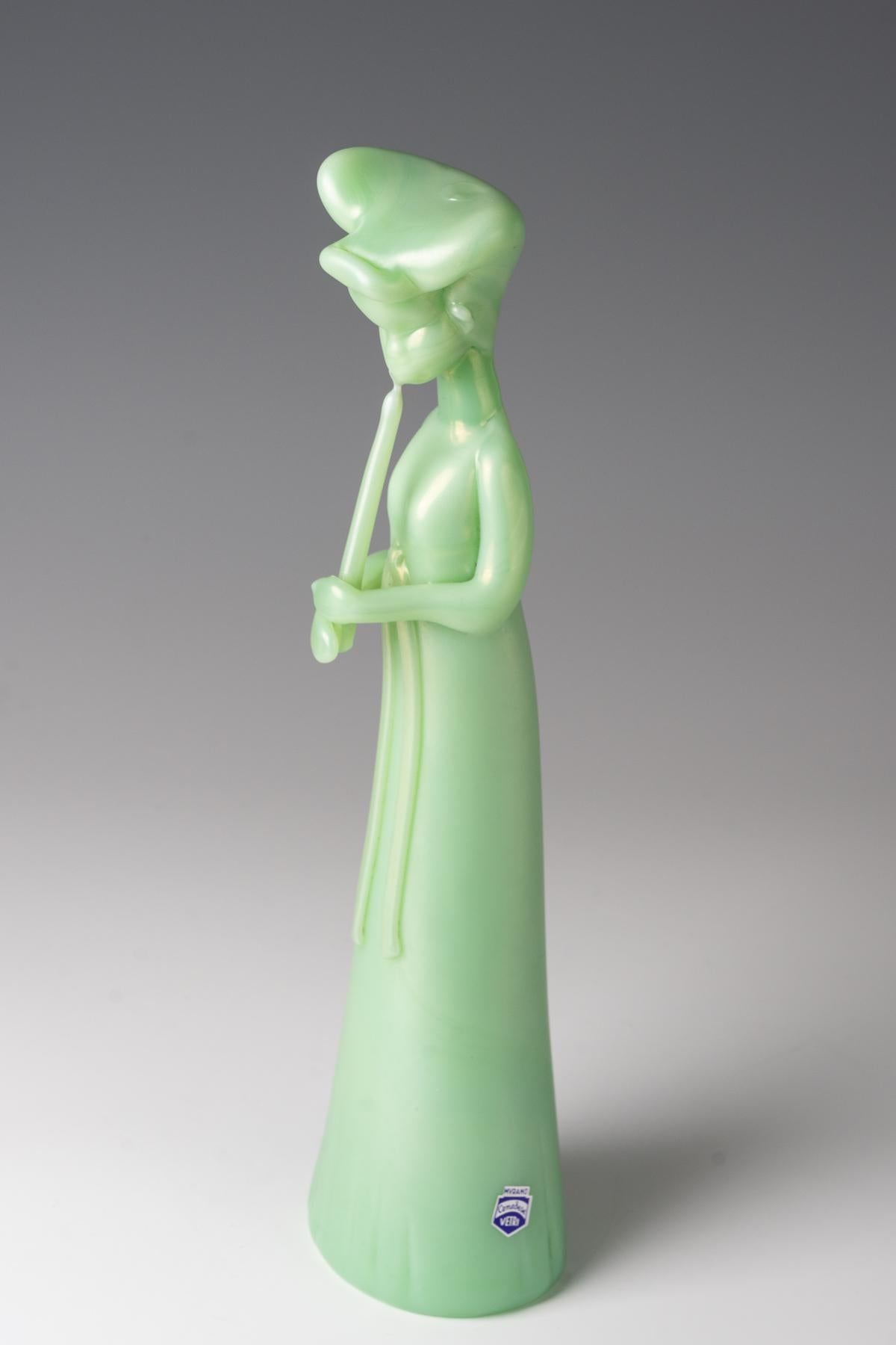 Italiano Ermanno Nason, scultura di un suonatore di flauto cinese, 1963 ca. in vendita