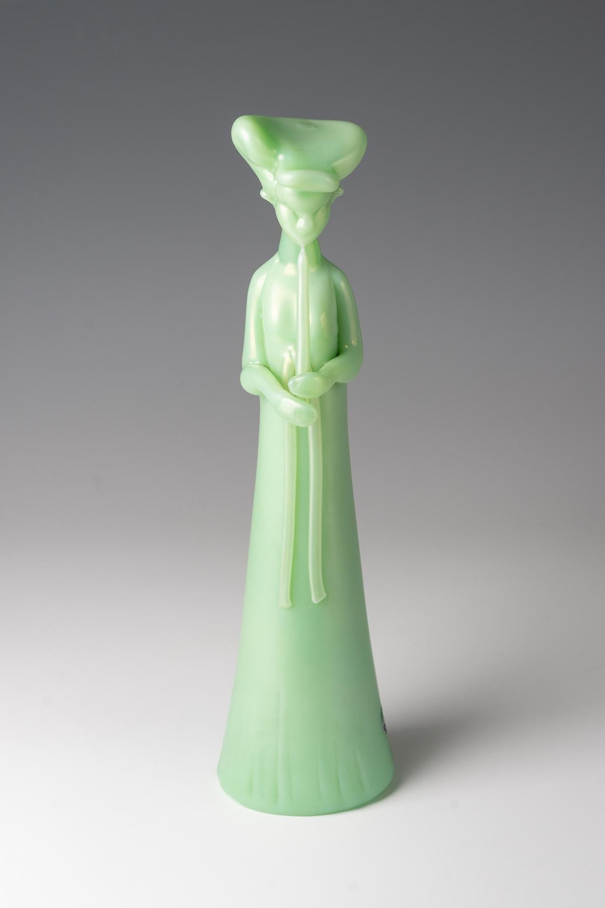 Fatto a mano Ermanno Nason, scultura di un suonatore di flauto cinese, 1963 ca. in vendita