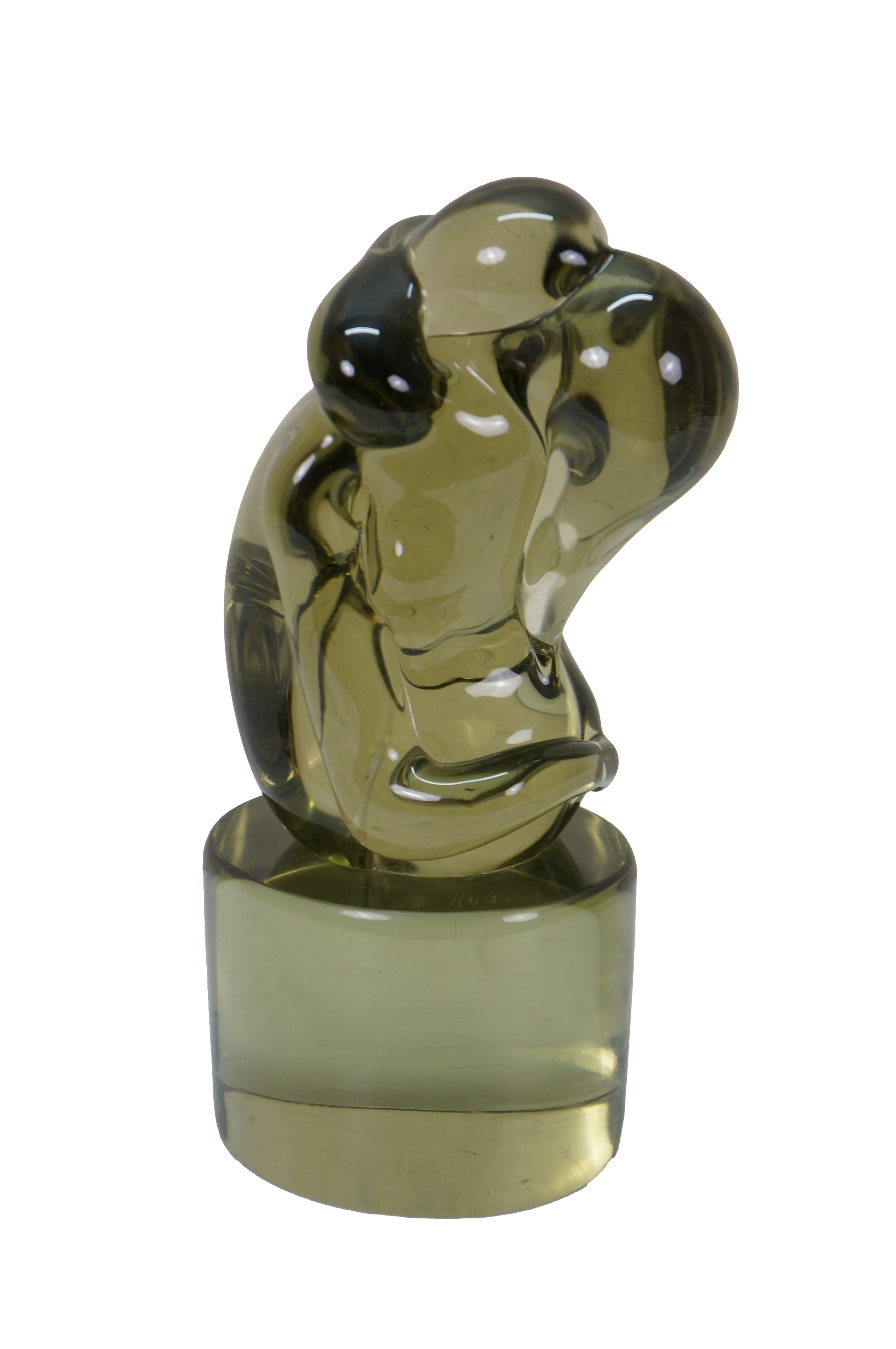 Moderno Ermanno Nason, scultura firmata in vetro artistico Greene & Greene Lovers, 11