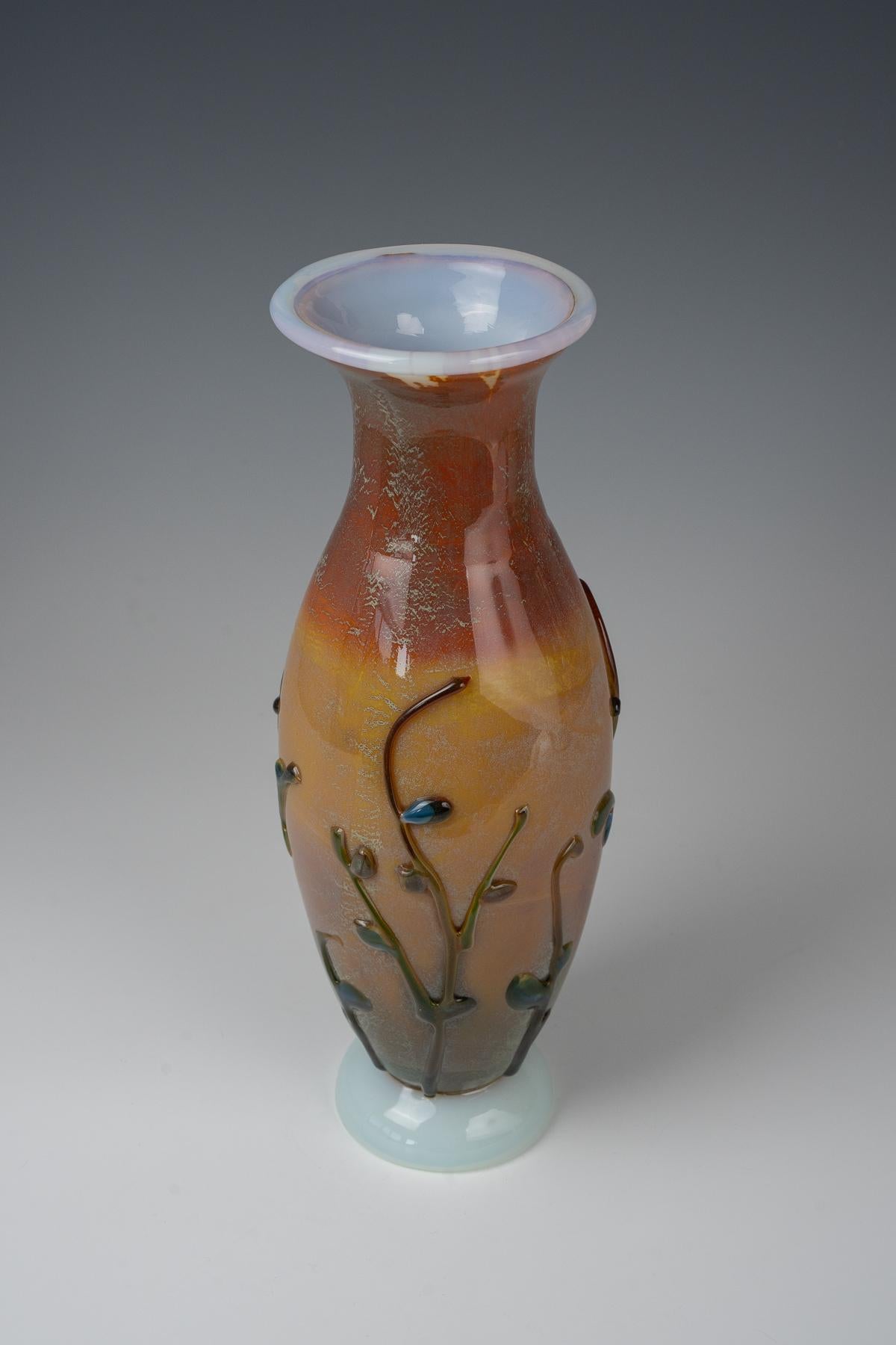 Fatto a mano Ermanno Nason, vaso con disegno floreale, 1963-1972 ca. in vendita
