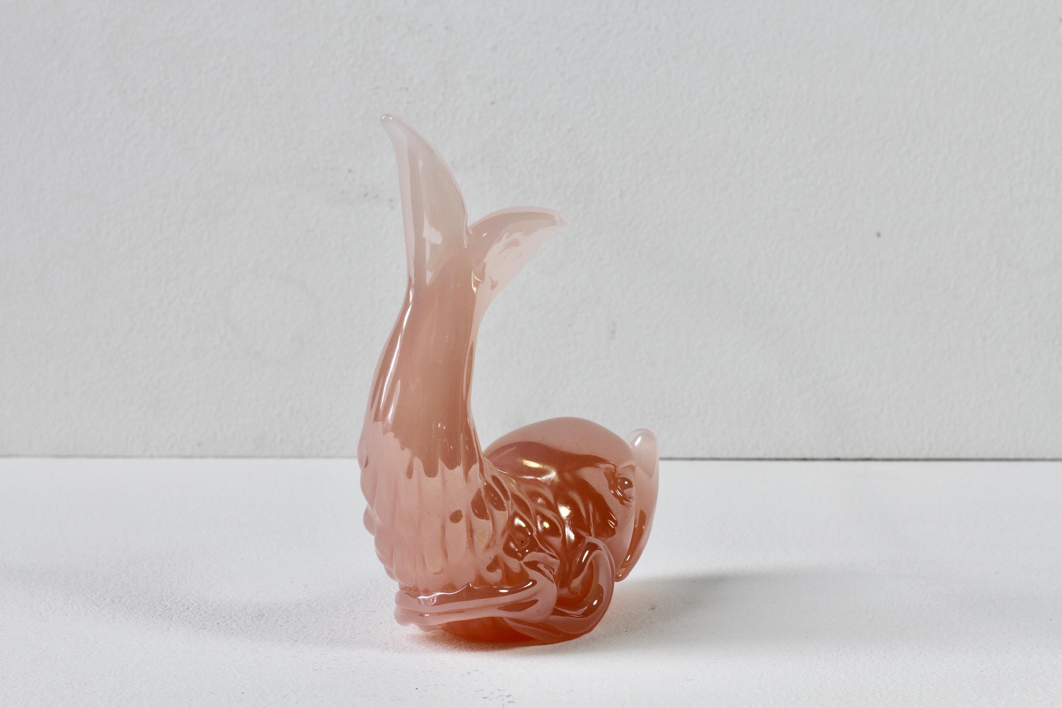 Ermanno Nason Vintage Mid-Century Italienisch Murano Rosa Glas Koi Fisch Skulptur im Angebot 4