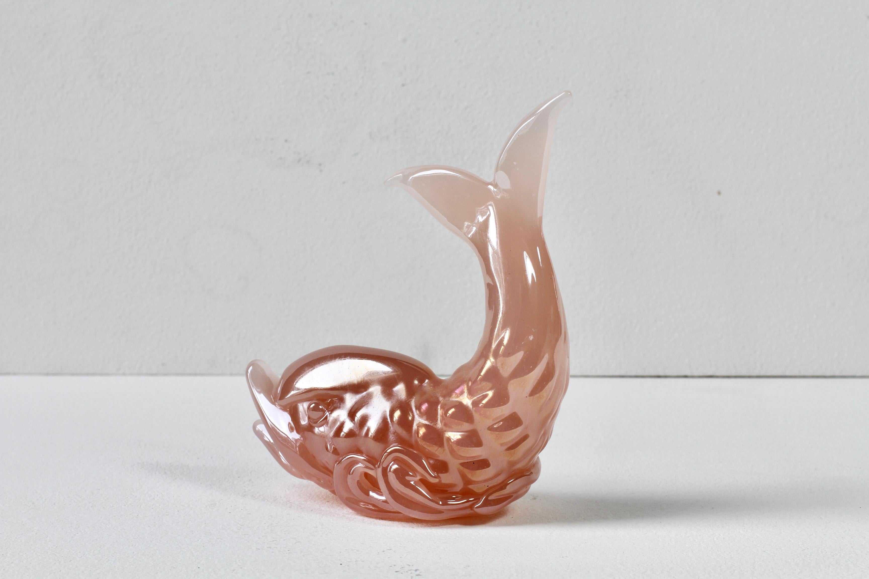 Ermanno Nason Vintage Mid-Century Italienisch Murano Rosa Glas Koi Fisch Skulptur im Angebot 6