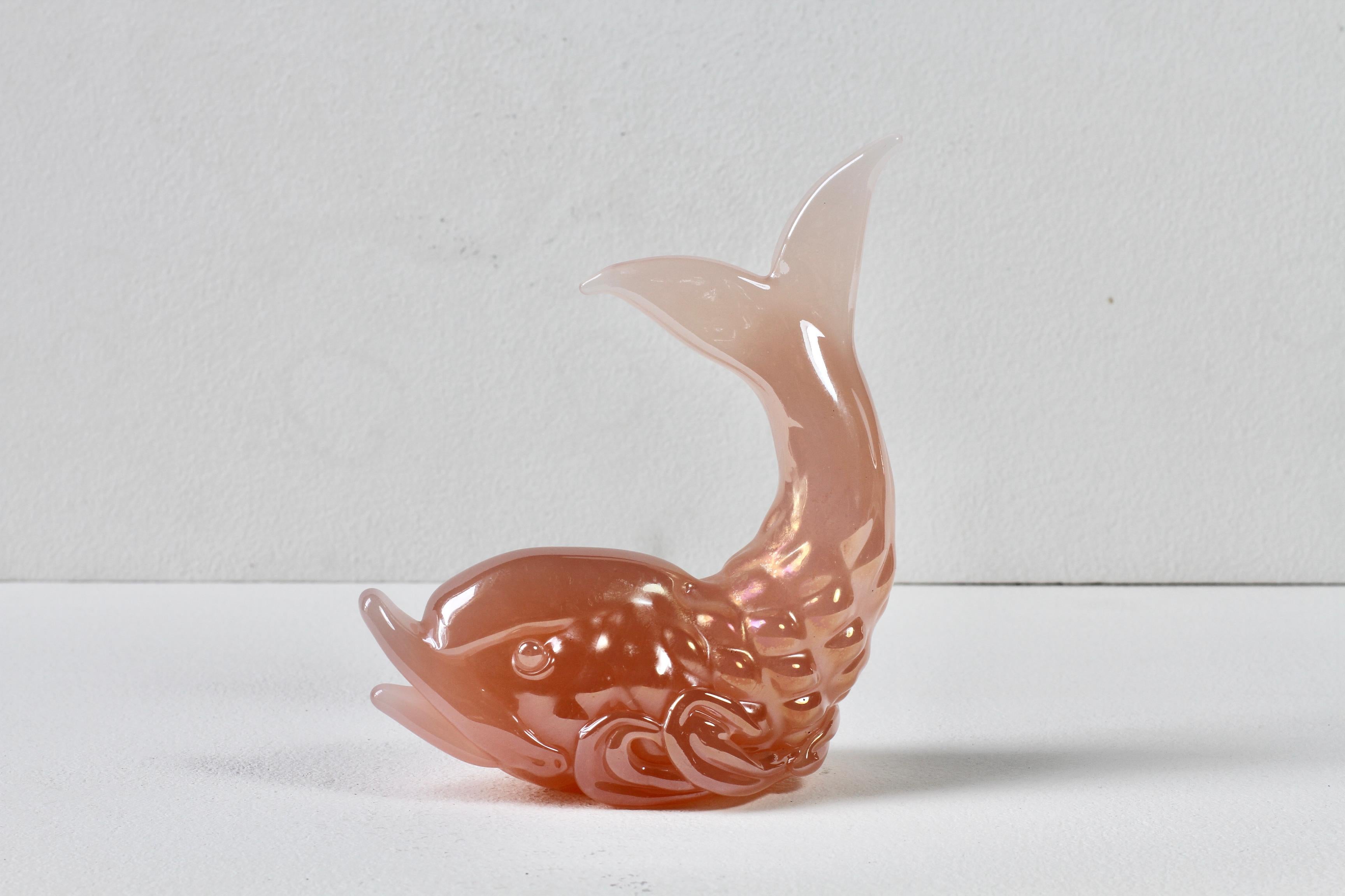 Ermanno Nason Vintage Mid-Century Italienisch Murano Rosa Glas Koi Fisch Skulptur im Angebot 7
