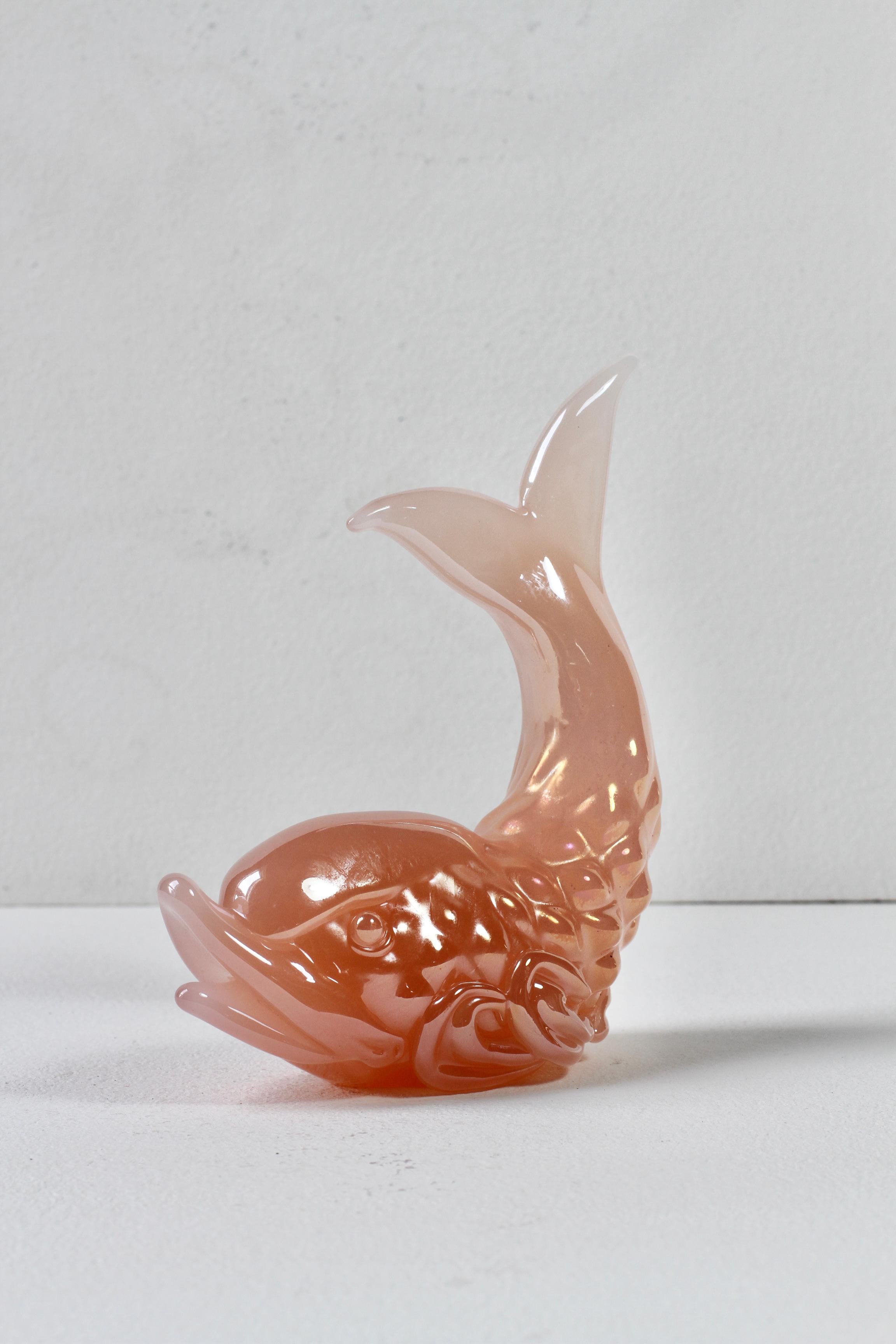Ermanno Nason Vintage Mid-Century Italienisch Murano Rosa Glas Koi Fisch Skulptur im Angebot 9