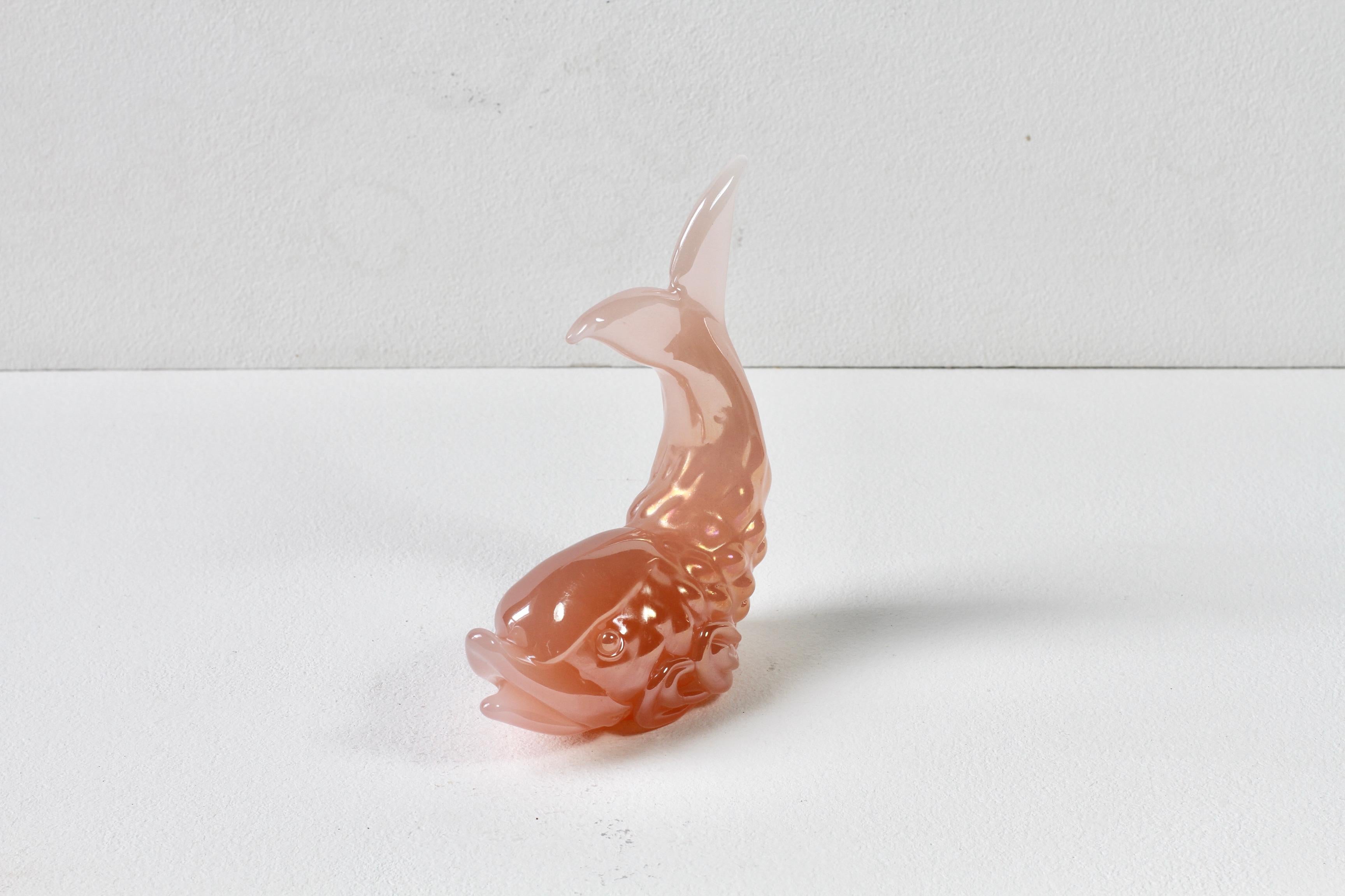 Ermanno Nason Vintage Mid-Century Italienisch Murano Rosa Glas Koi Fisch Skulptur im Angebot 10