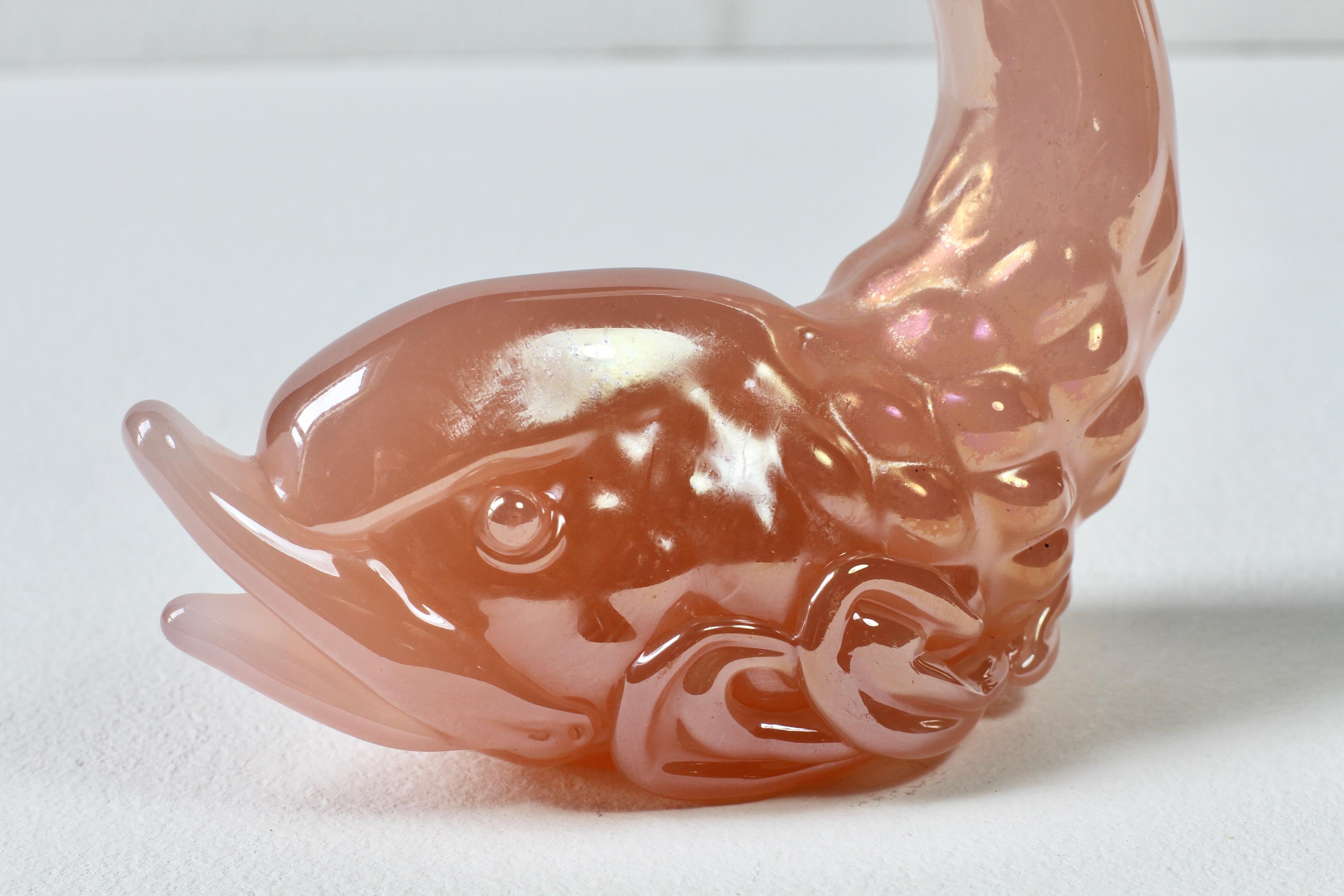 Ermanno Nason Vintage Mid-Century Italienisch Murano Rosa Glas Koi Fisch Skulptur im Angebot 14