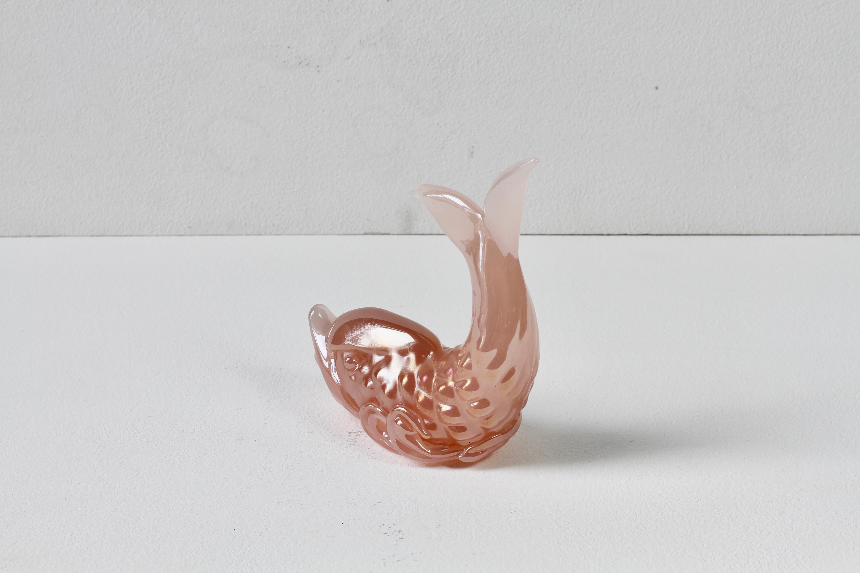 Ermanno Nason Vintage Mid-Century Italienisch Murano Rosa Glas Koi Fisch Skulptur (20. Jahrhundert) im Angebot