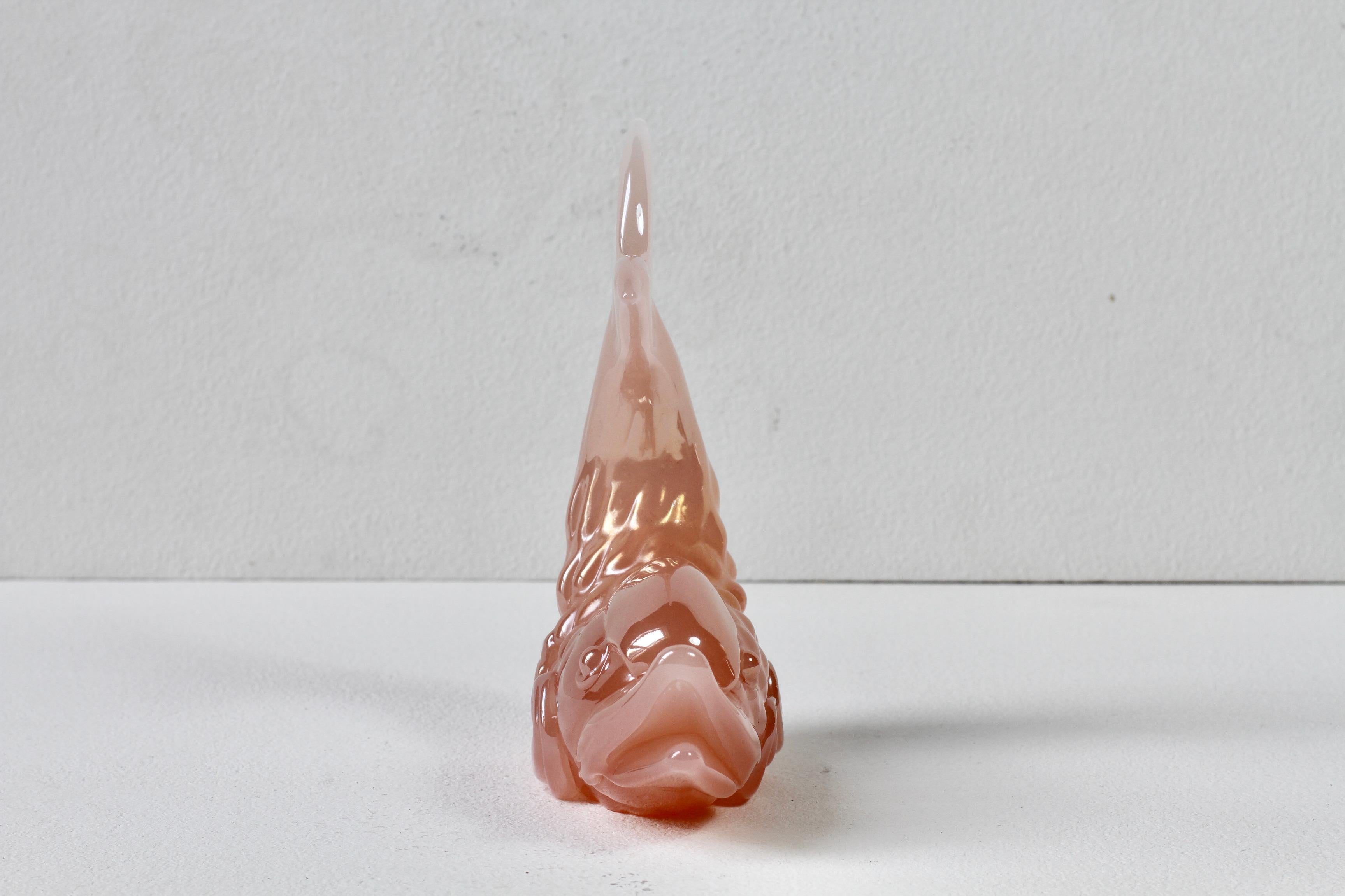 Ermanno Nason Vintage Mid-Century Italienisch Murano Rosa Glas Koi Fisch Skulptur im Angebot 1