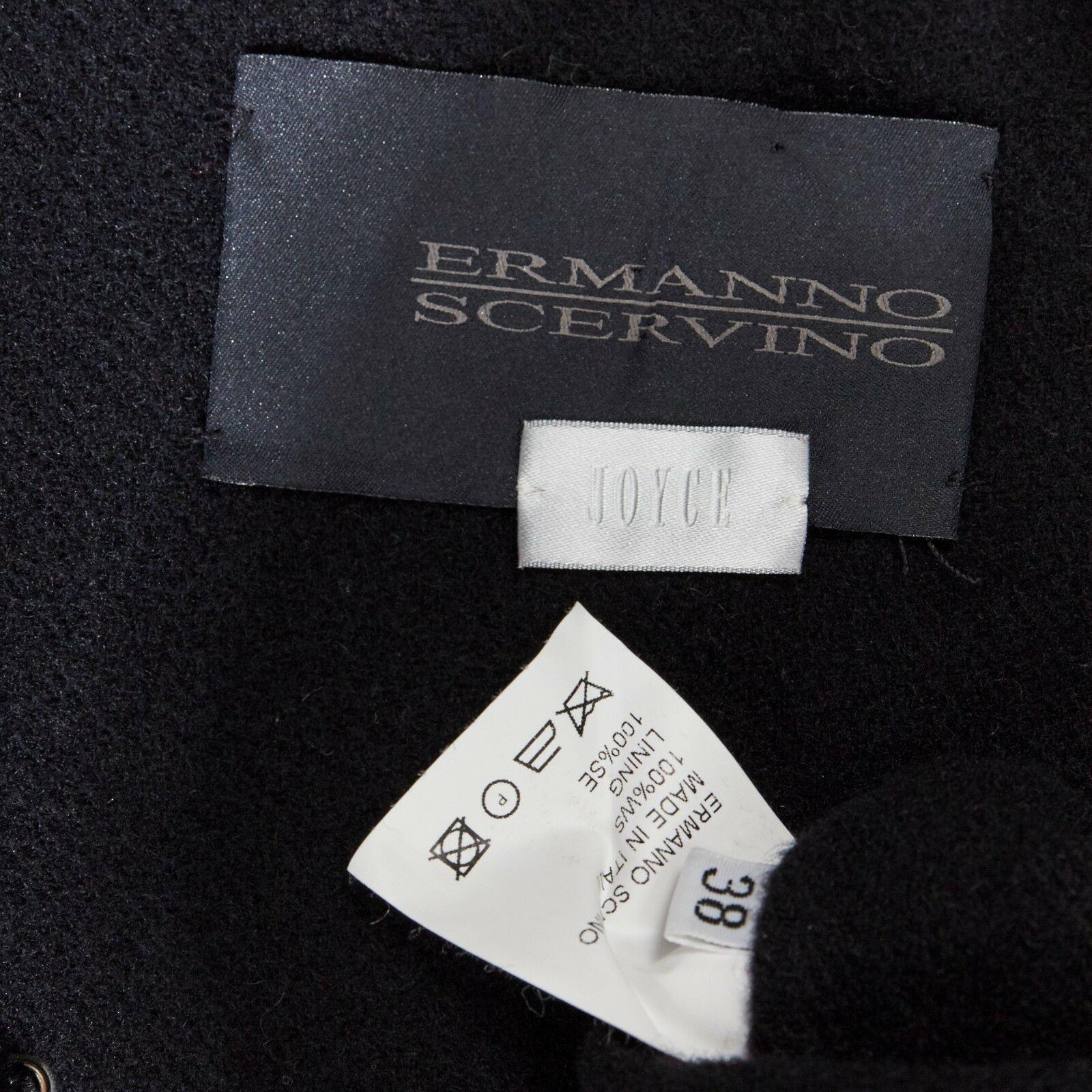 ERMANNO SCERVINO 100% cashmere black velvet corset lace waist cropped jacket XS 2