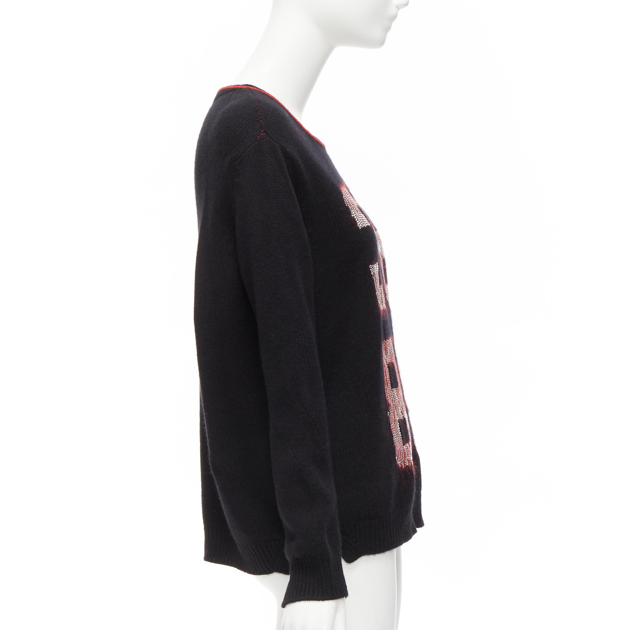 ERMANNO SCERVINO 100% cashmere mohair 3689 black red sweater IT40 S In Excellent Condition For Sale In Hong Kong, NT